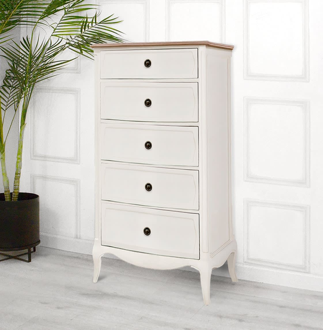 Amelia Soft White Tall Chest of Drawers
