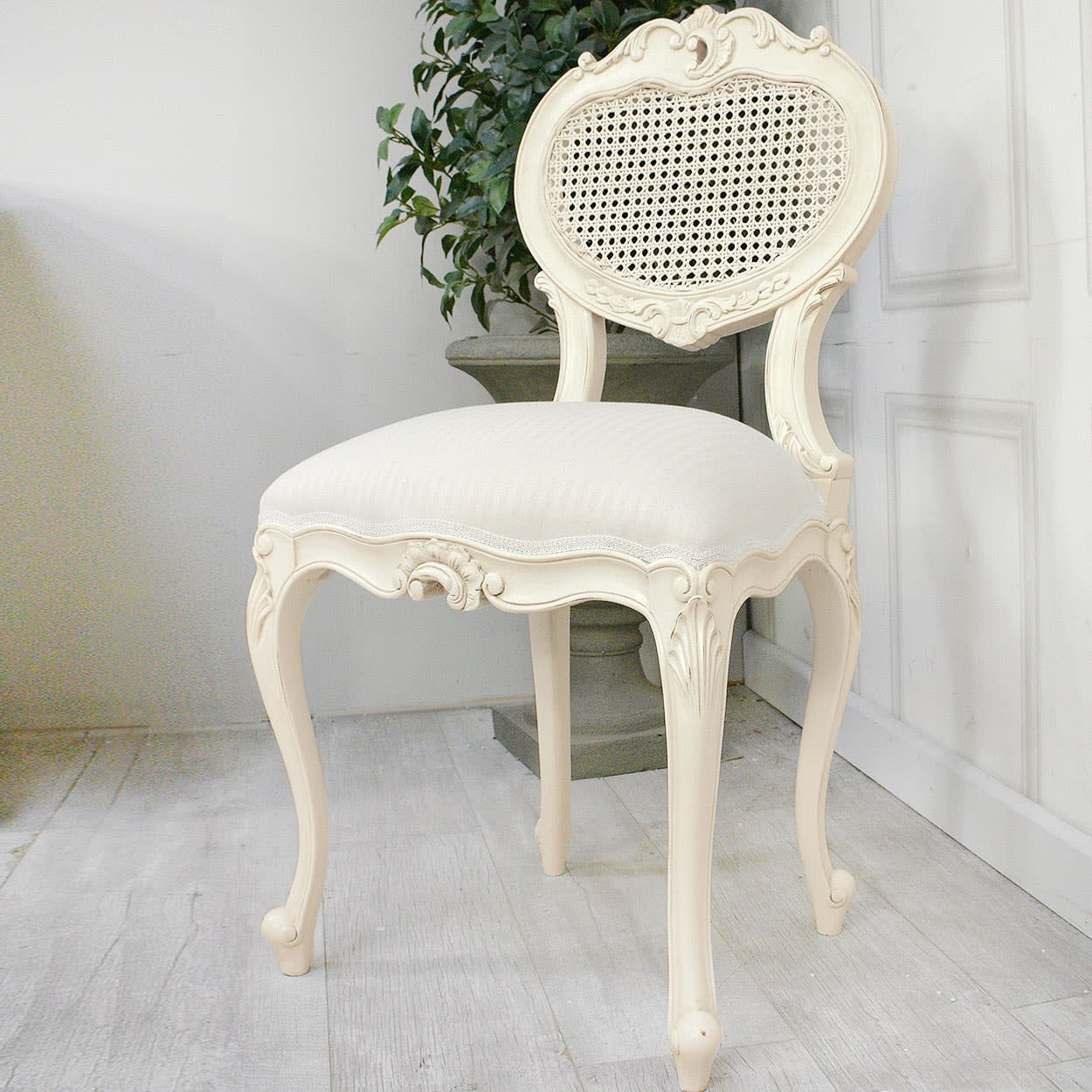 French Style Ivory Bedroom Chair (4 Available)