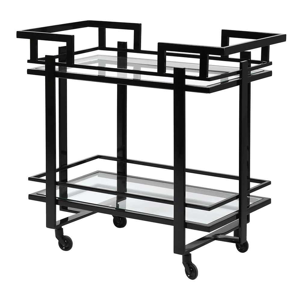 Ariana Black Drinks Trolley with Glass