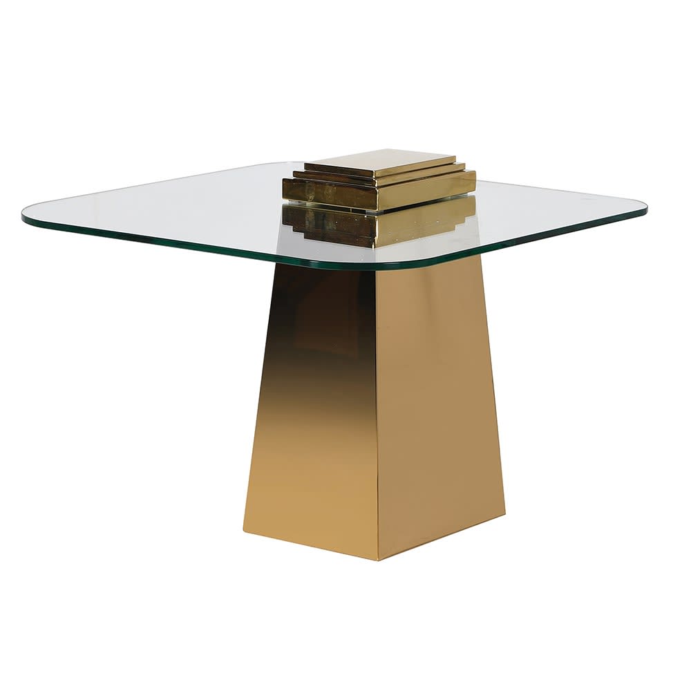 Sloane Gold Tall Cubist Side Table