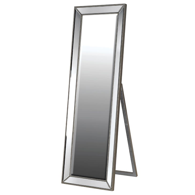 Floor Standing Pewter Cheval Mirror