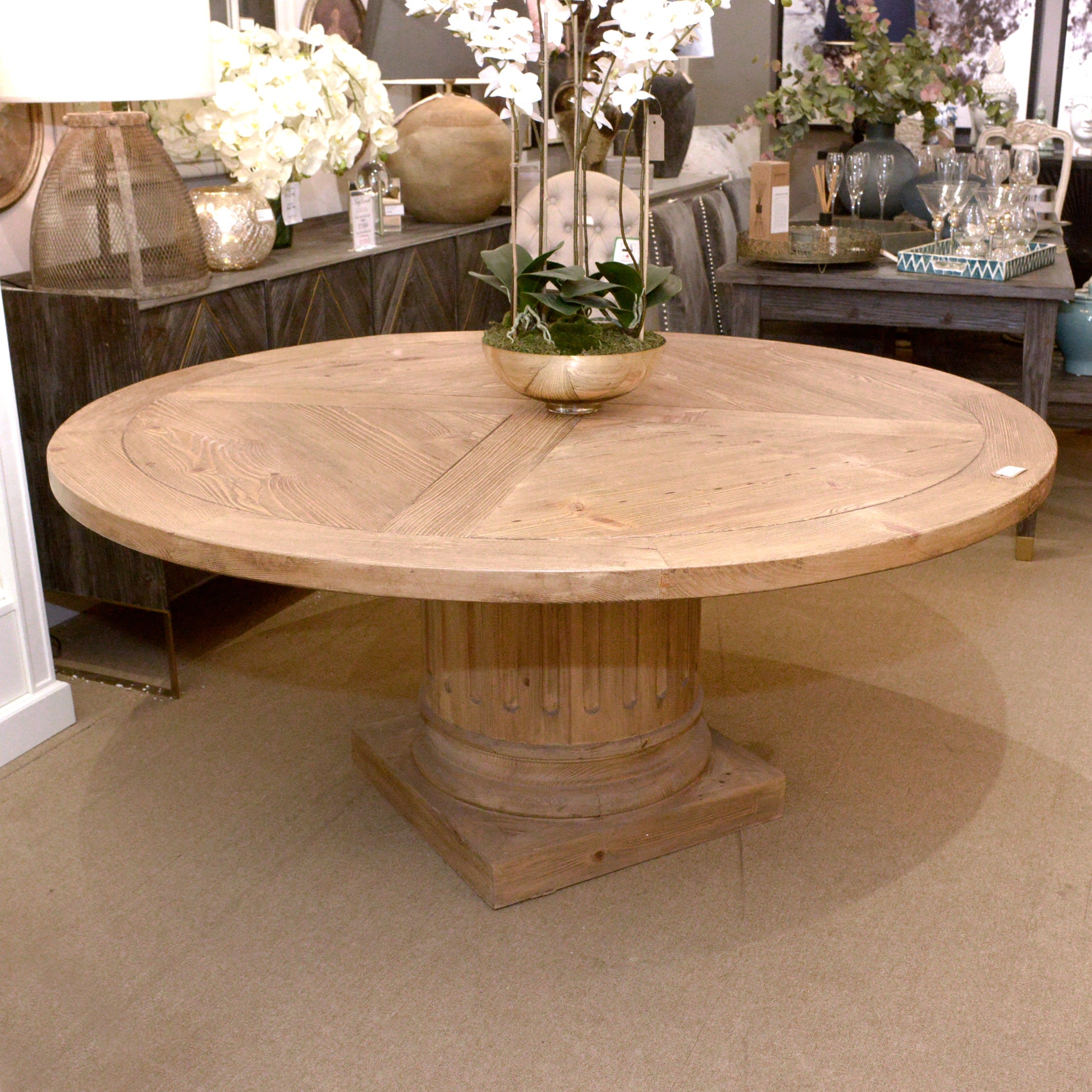 Large Round Table Column Style Base