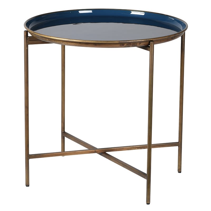 Blue and Gold Enamel tray Table