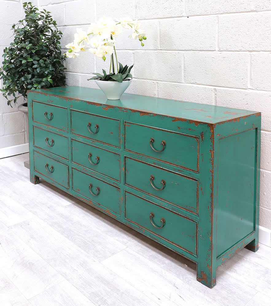 Large Green Oriental Style Chest