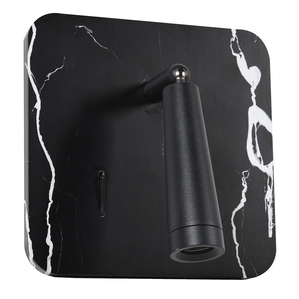 Black Marble Wall Light with USB Port