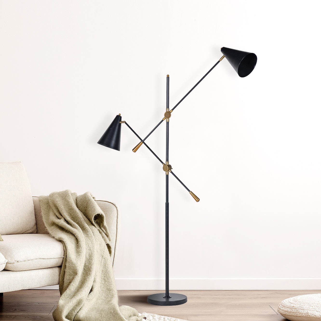 Duo Lampshade Metal Floor Lamp