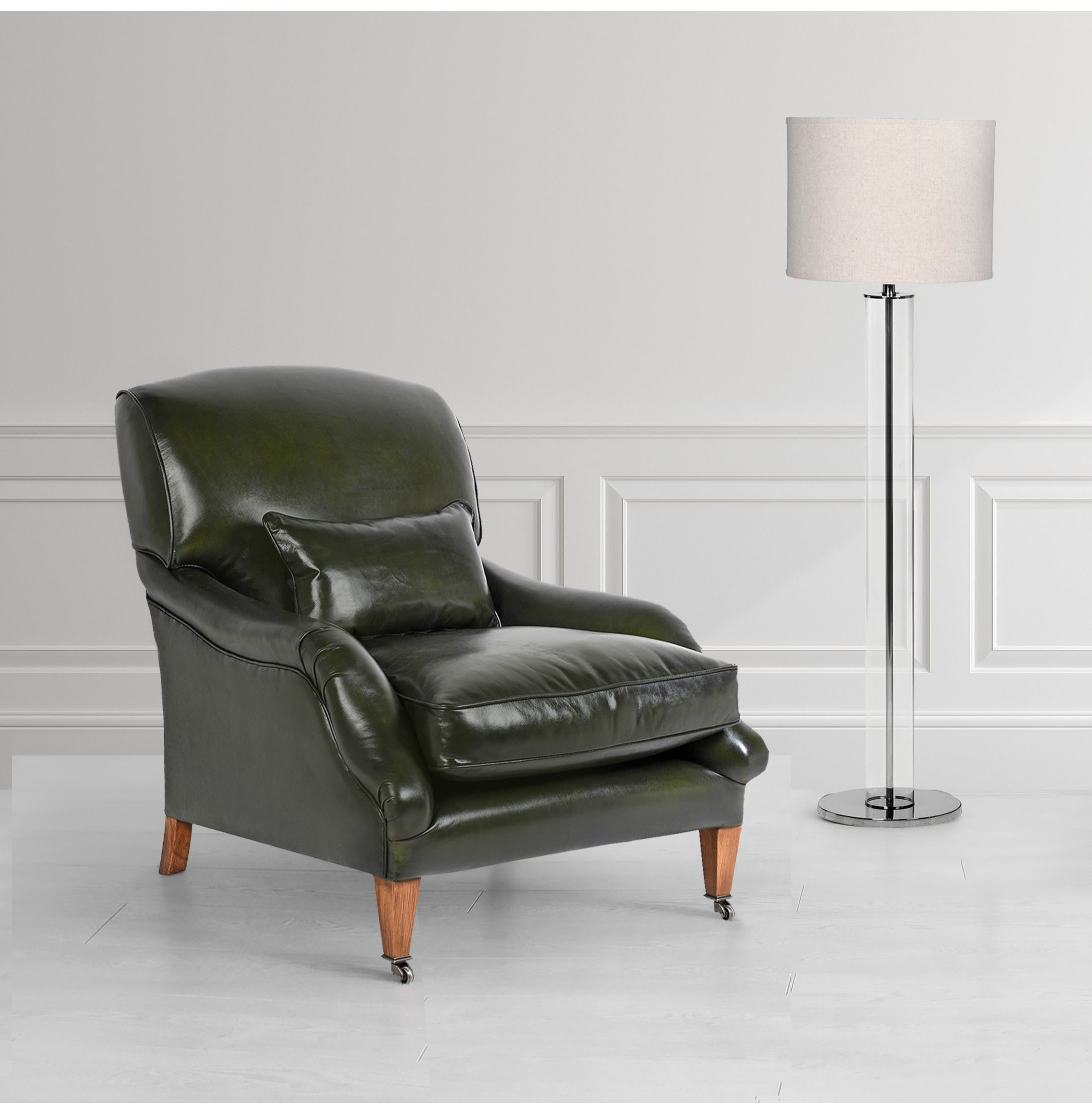 Churchill Olive Green Vintage Leather Armchair 