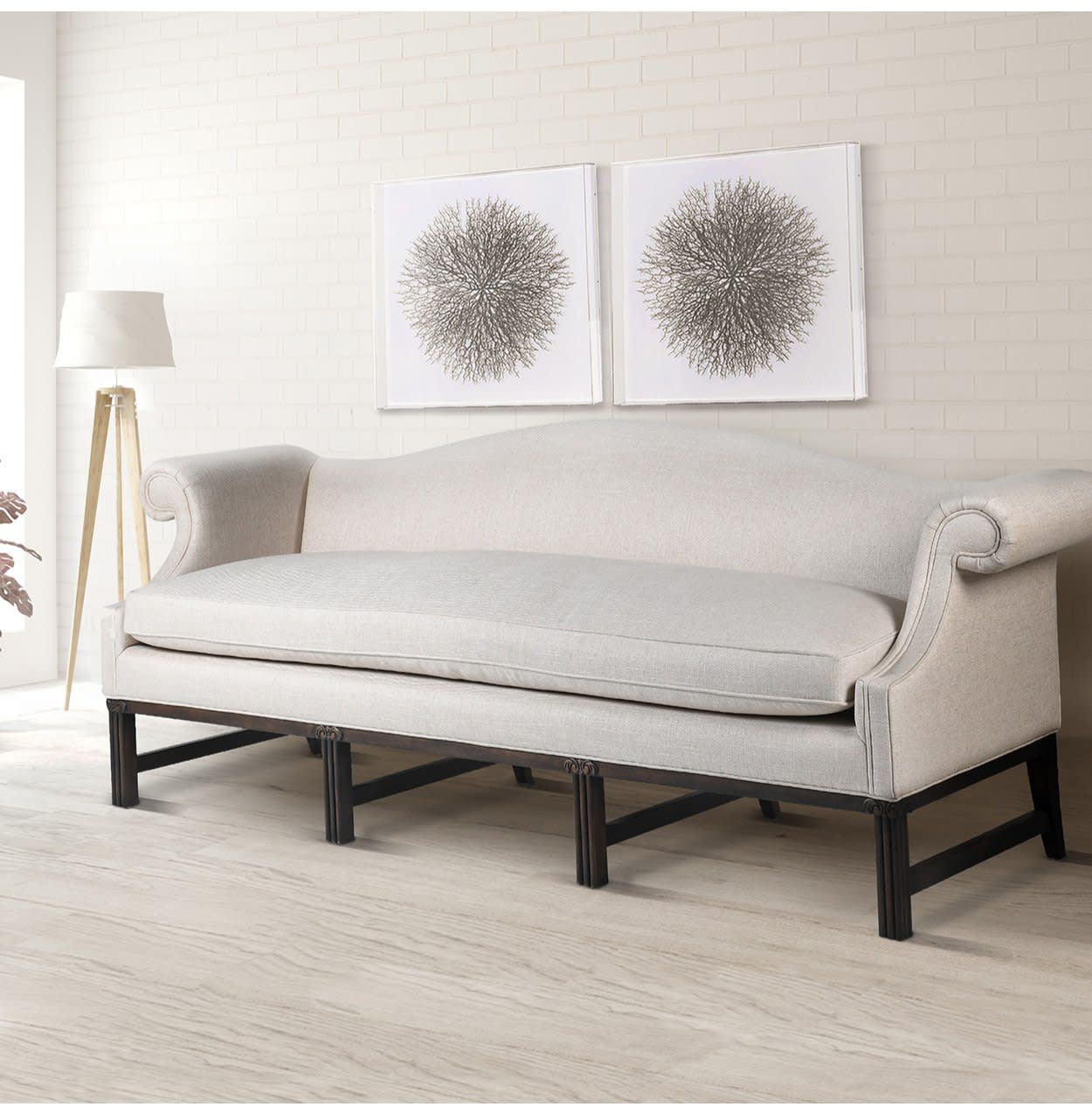 Linen and Oak 3 Seater Sofa