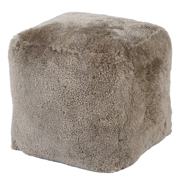 Taupe Sheep Fur Pouffe