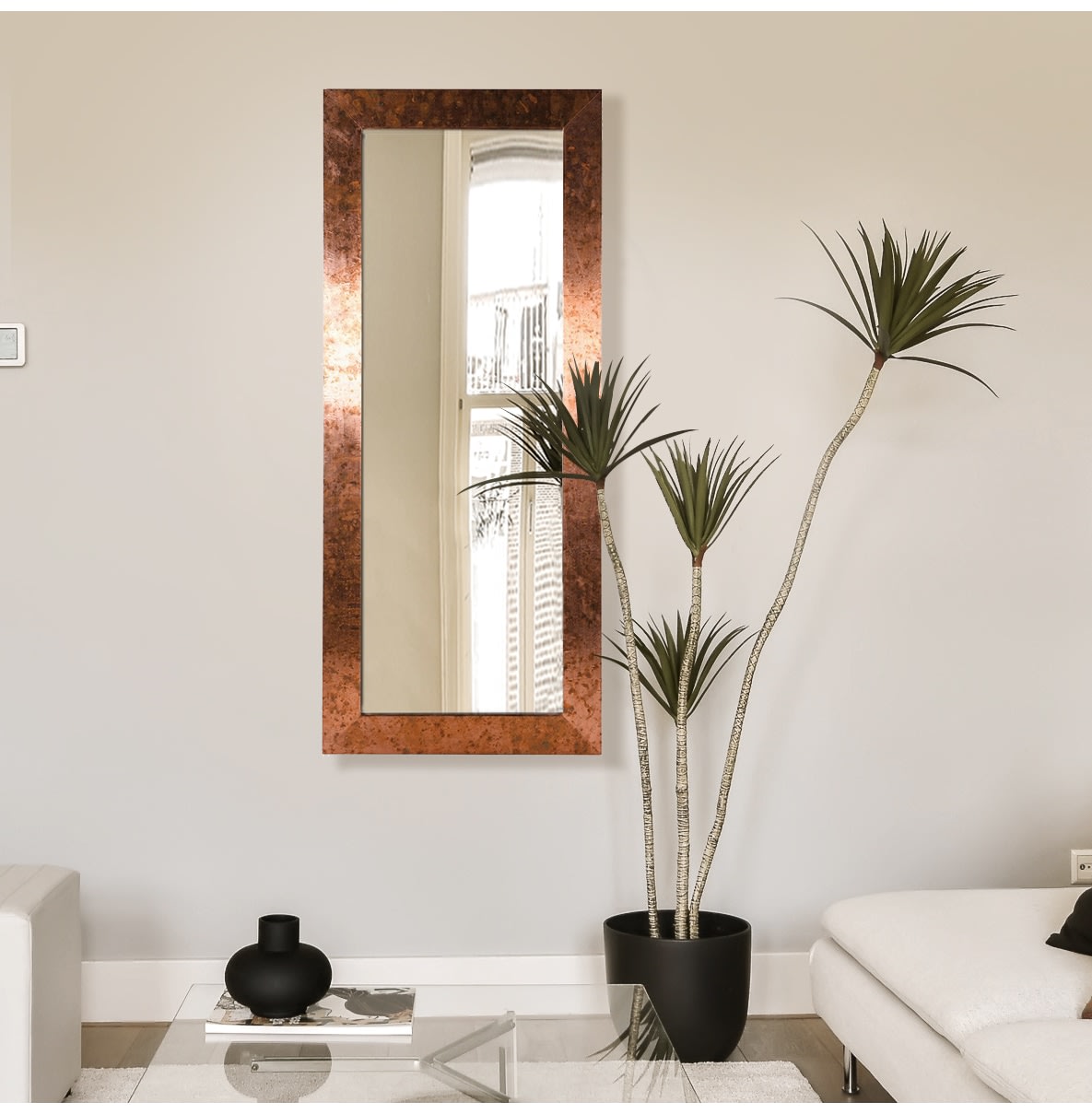 Extra Large Wide Frame Copper Wall Mirror