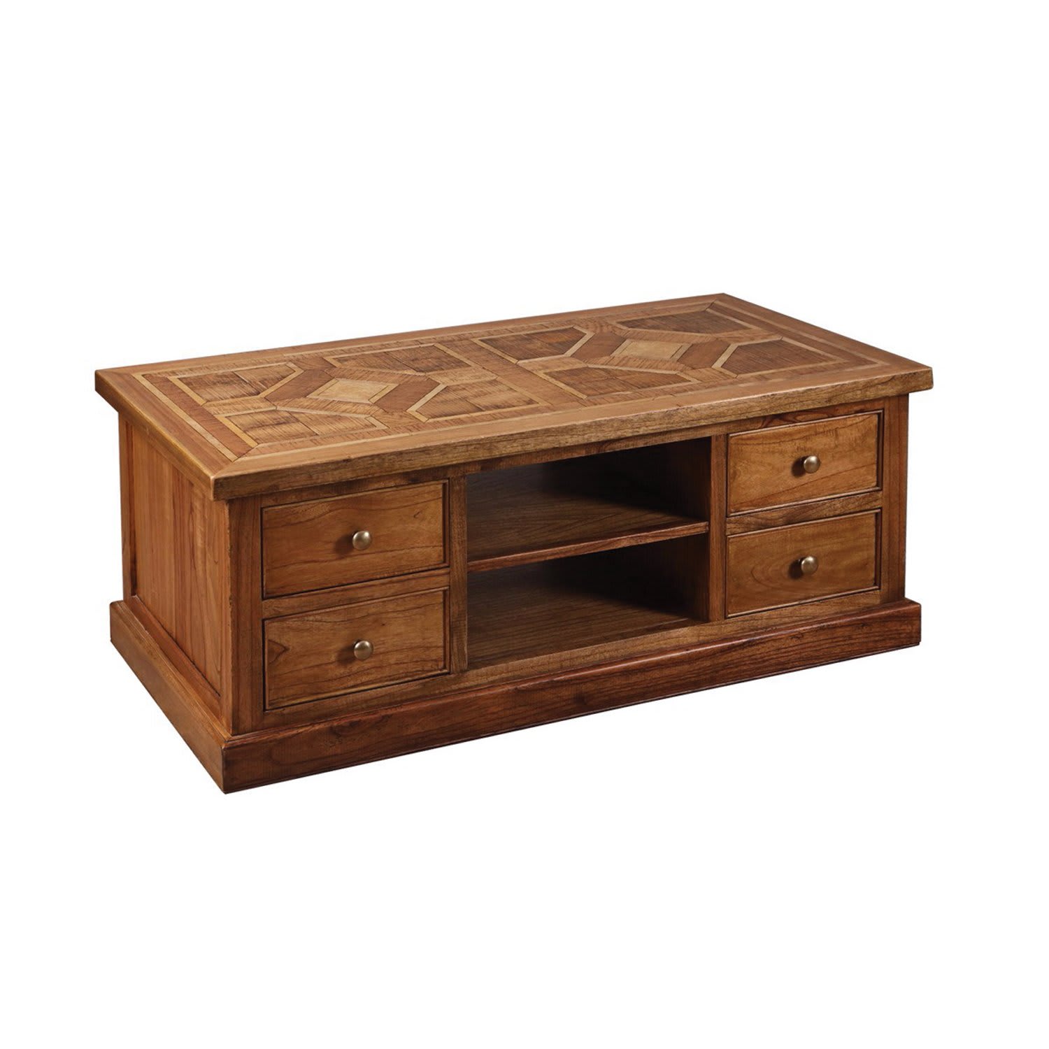 Patterned Inlay Top 4 Drawer Unit