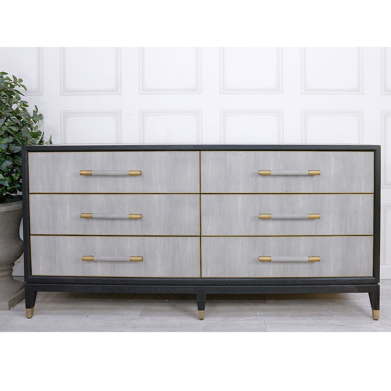 Osaka Grey Patterned 6 Drawer Chest of Drawers