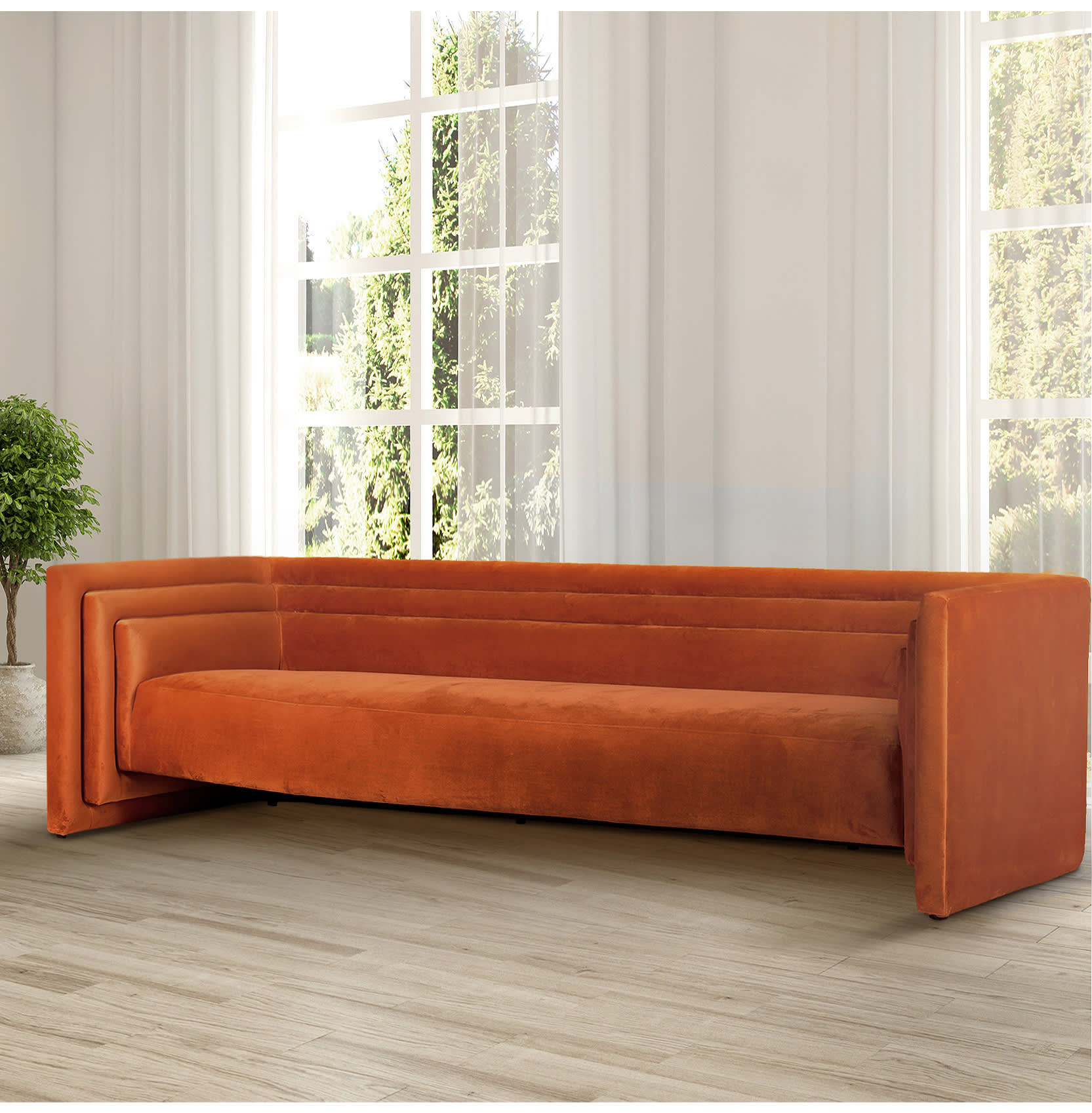 Sunset Orange Cotton Sofa