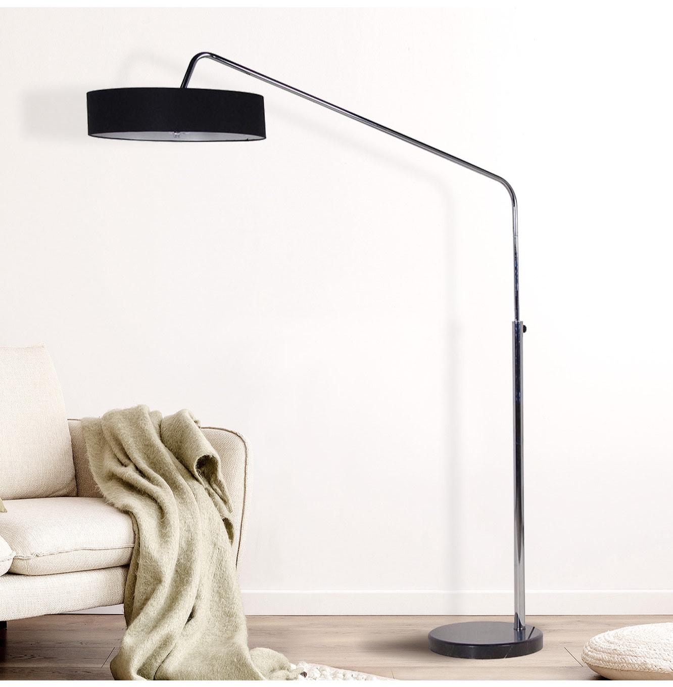 Black and Chrome Floor Lamp