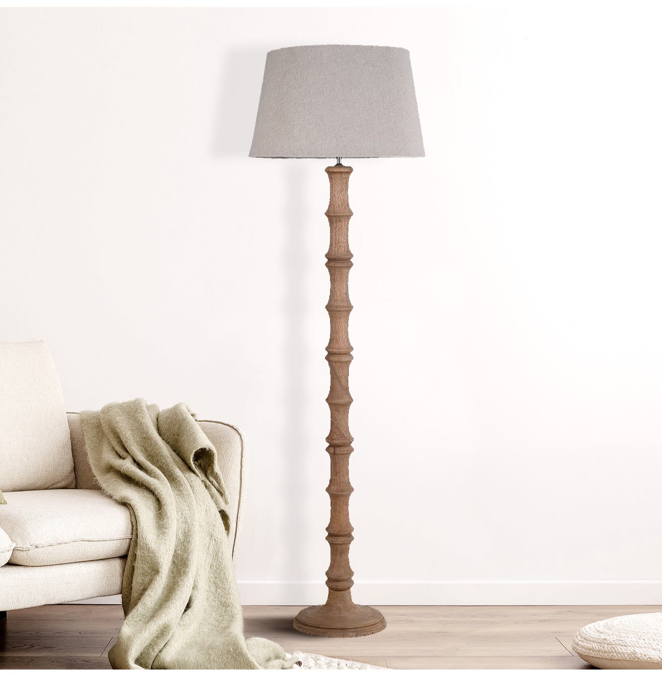 Bamboo Look Floor Lamp