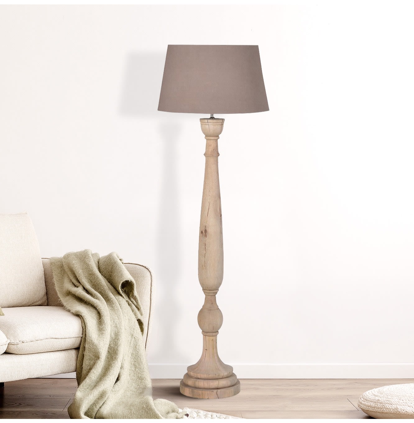 Natural Wooden Classic Floor Lamp