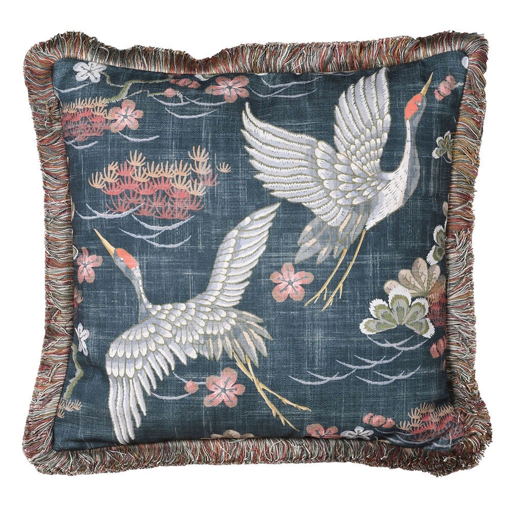 Flying Bird Cushion with Fringe