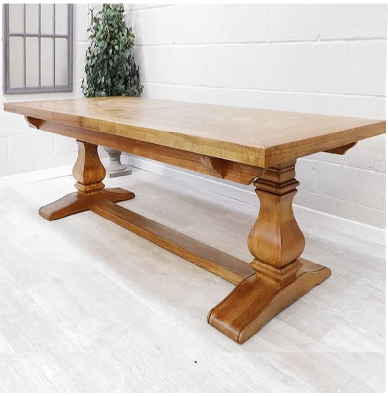 6- 10 seat Extending Patterned Inlay Dining Table