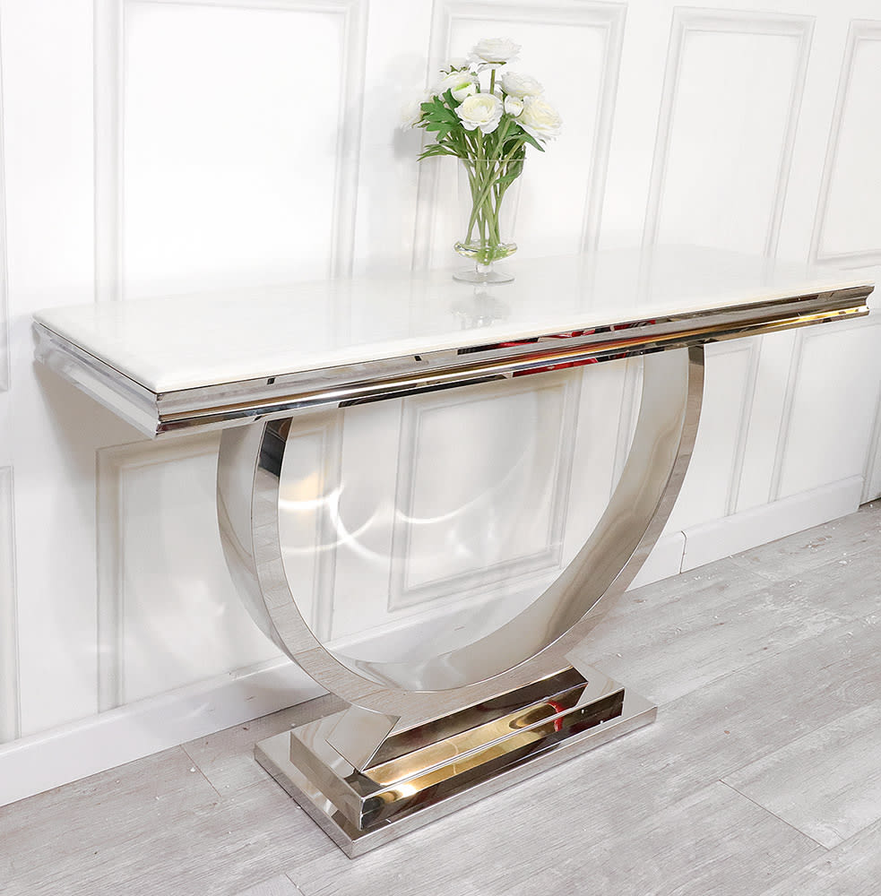 Sloane Chrome Marble Hall Table