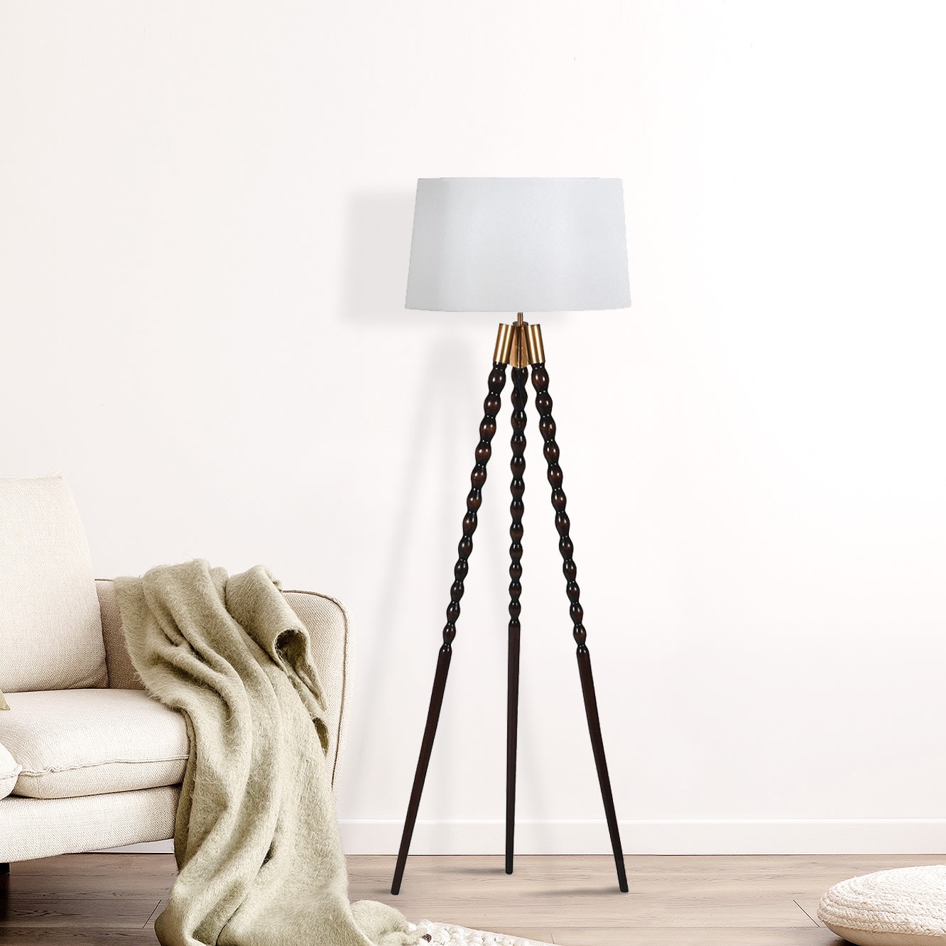 Tripod Spindle Floor Lamp