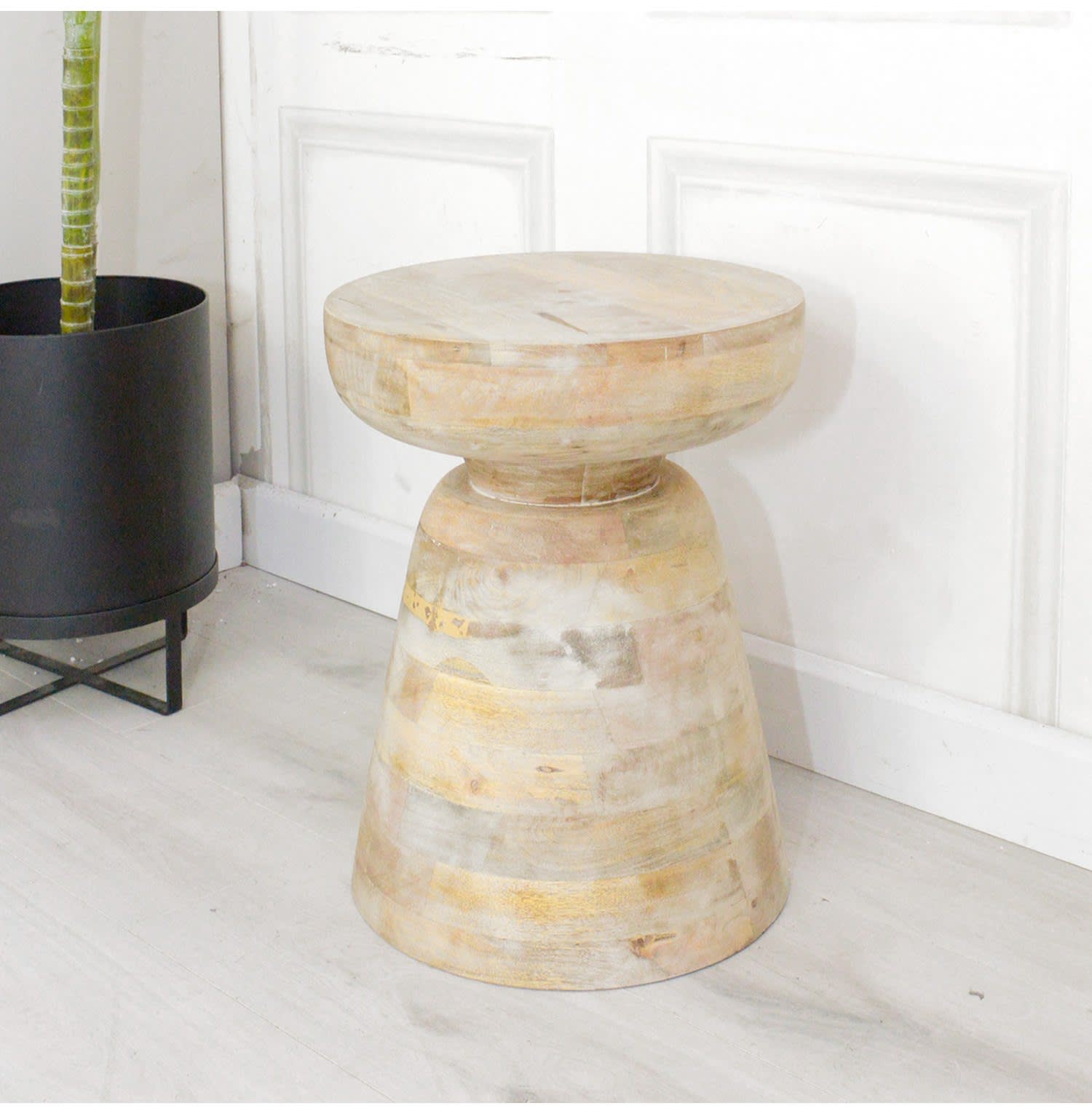 Milstead Whitewash Wooden Side Table by Gallery Direct