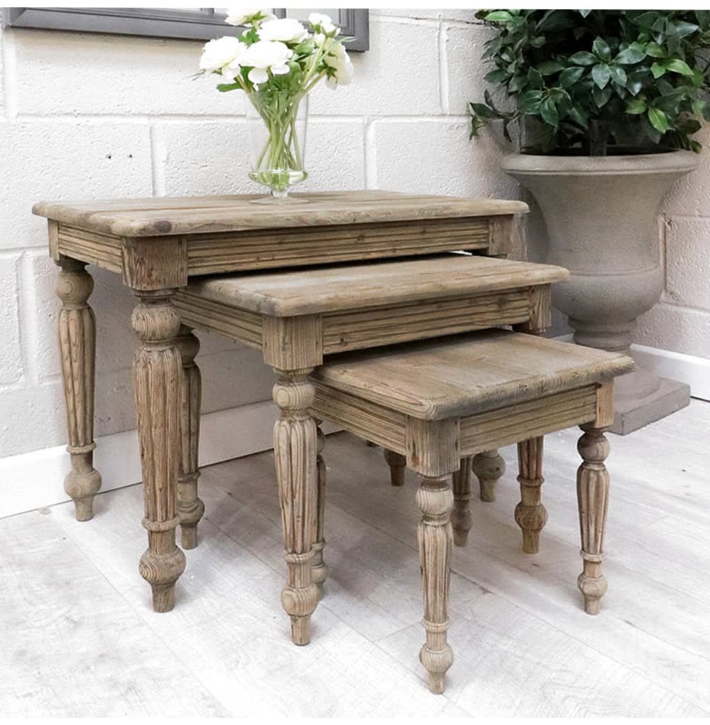 French Style Reclaimed Coffee Table Nest