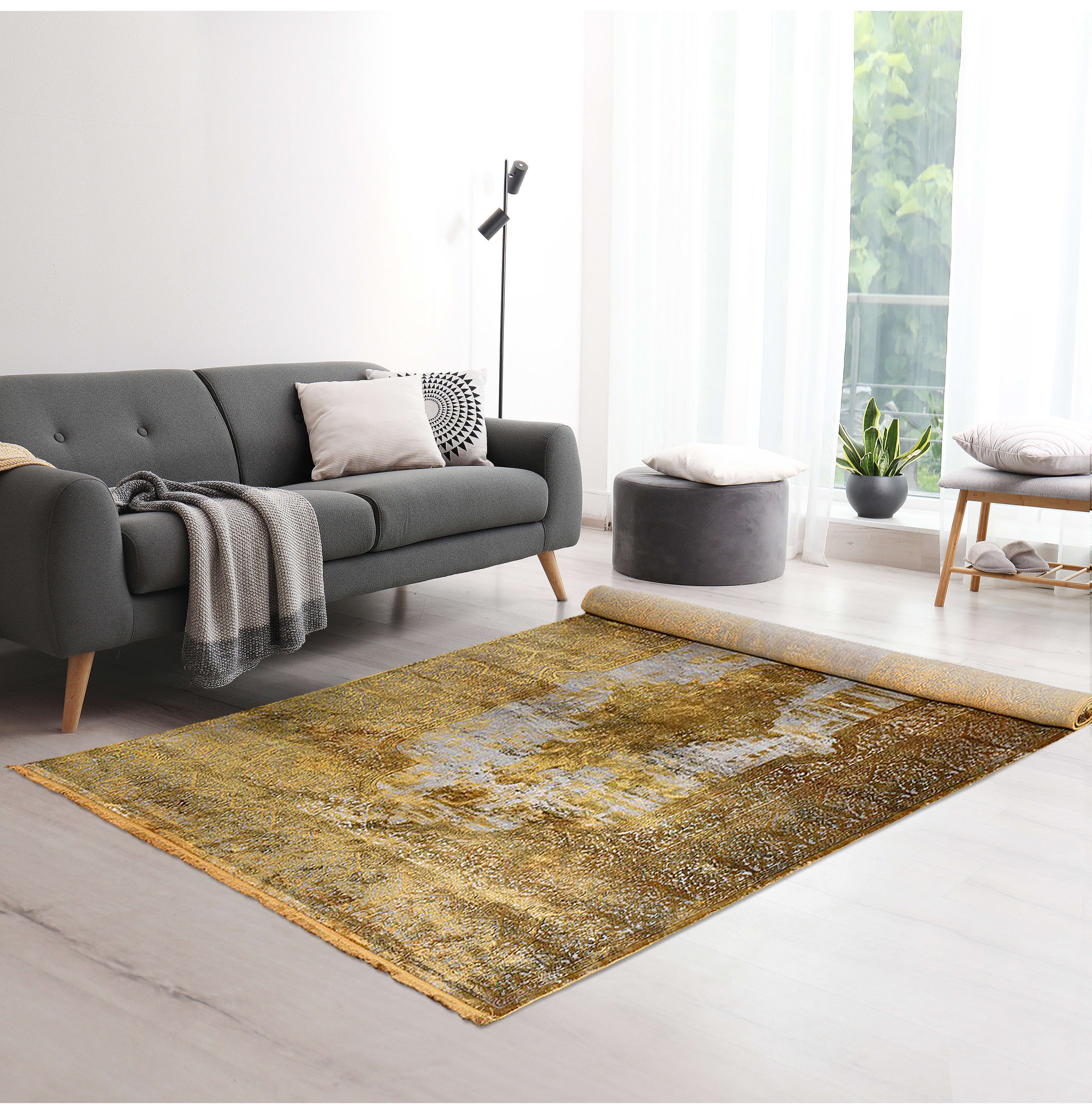 3m Yellow Ochre Rug