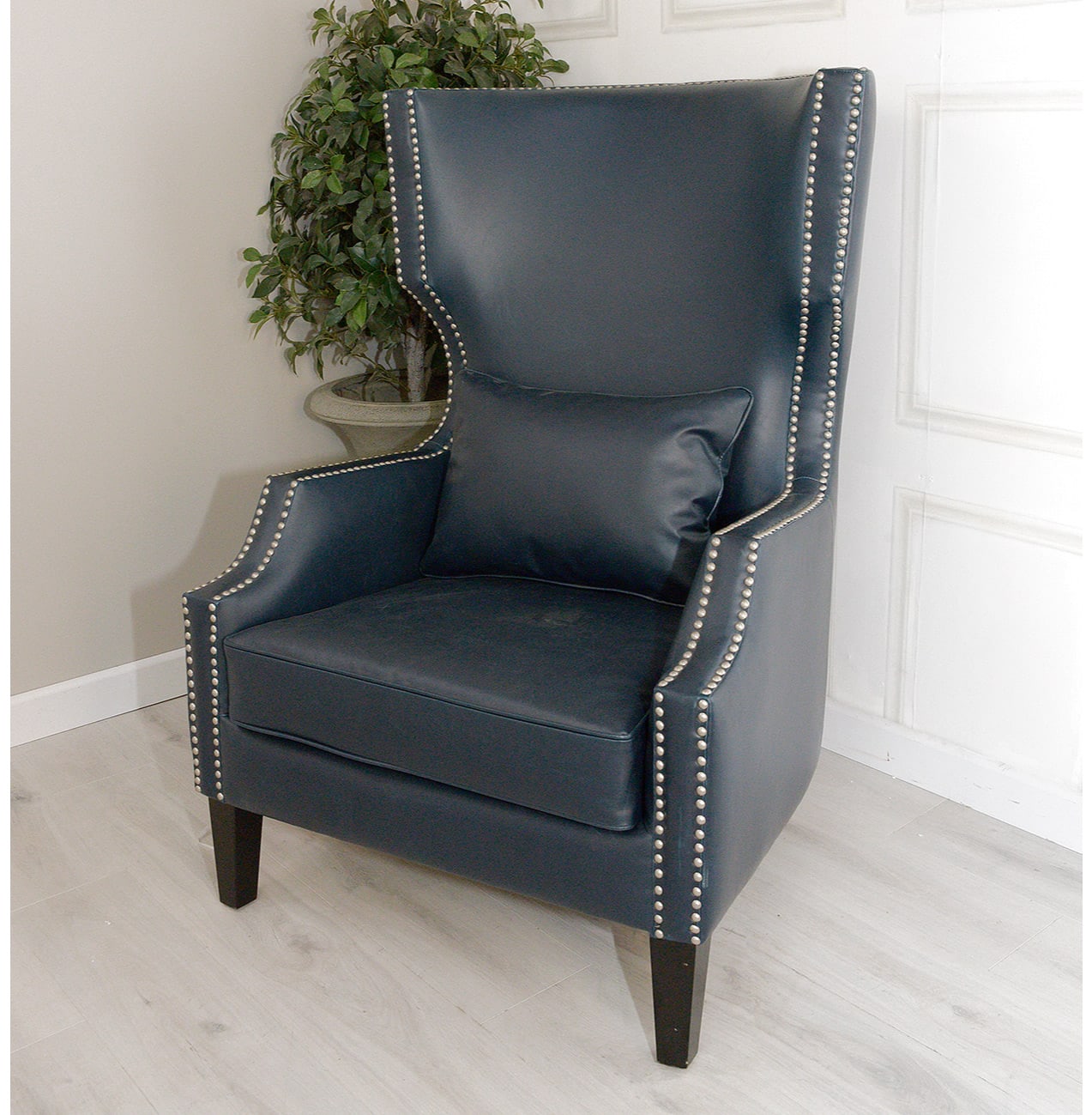 Navy Studded Armchair