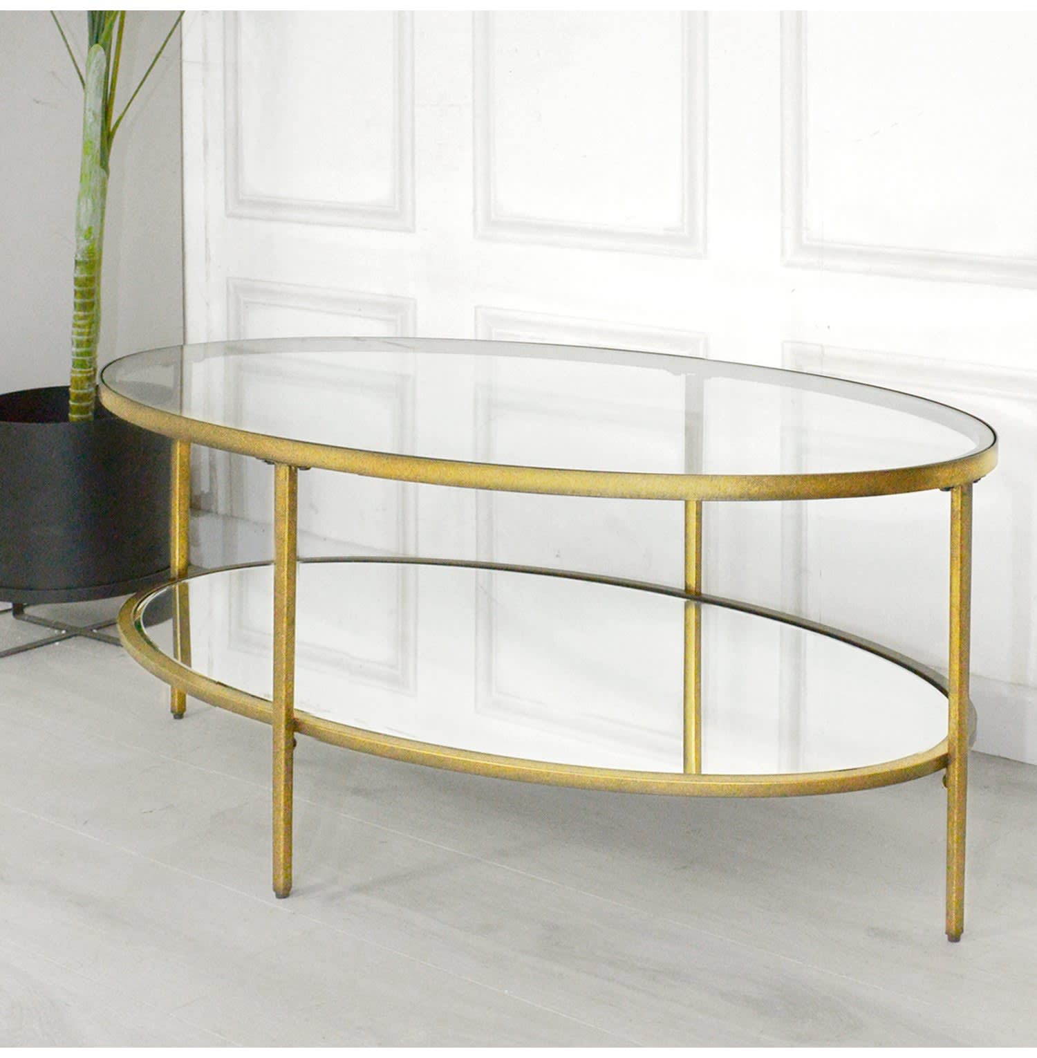 Hudson Gold and Glass Coffee Table by Gallery Direct