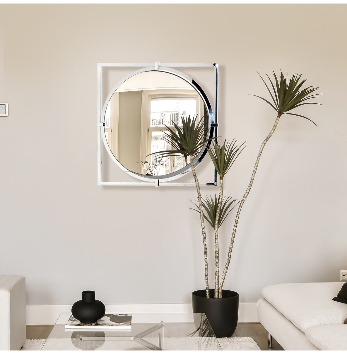 Sloane Chrome Square Frame Mirror