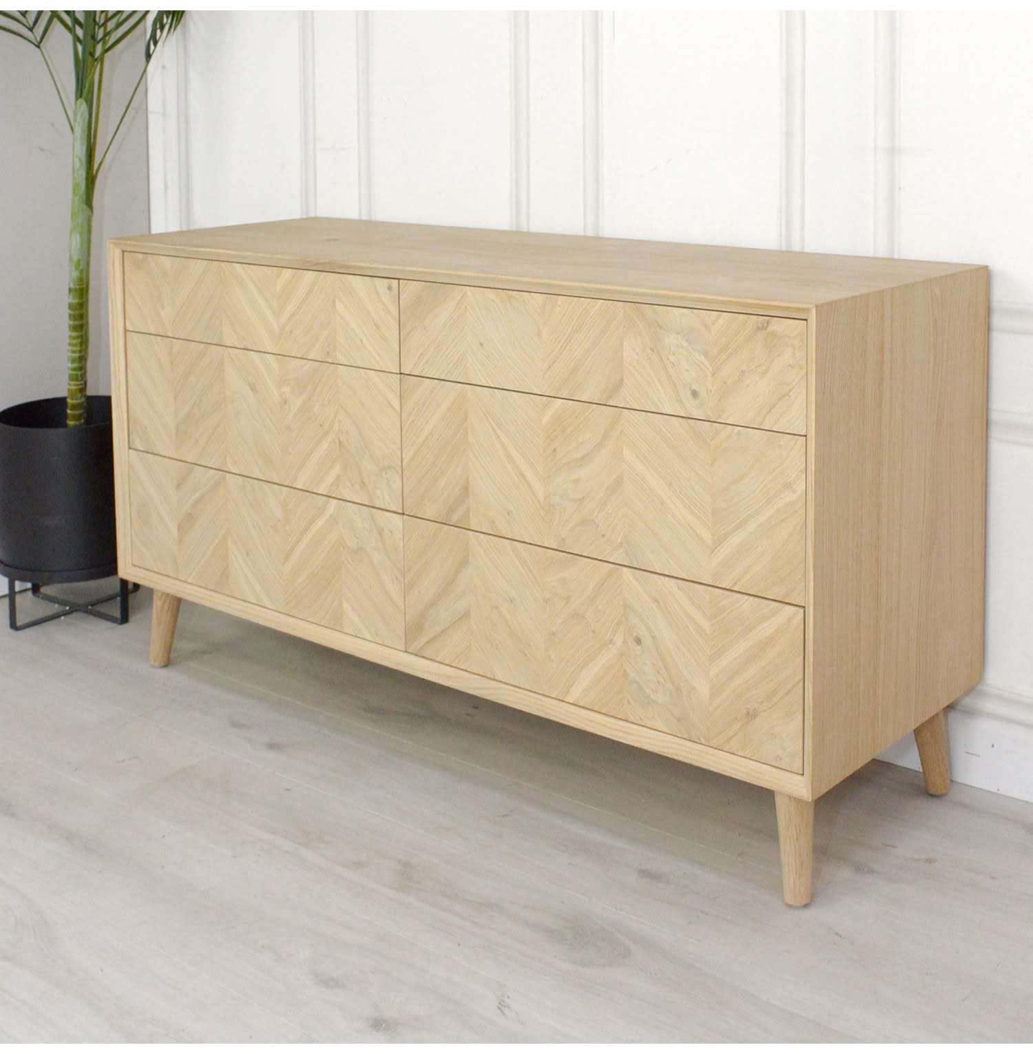 Milano Oak 6 Drawer Chest of Drawers by Gallery Direct