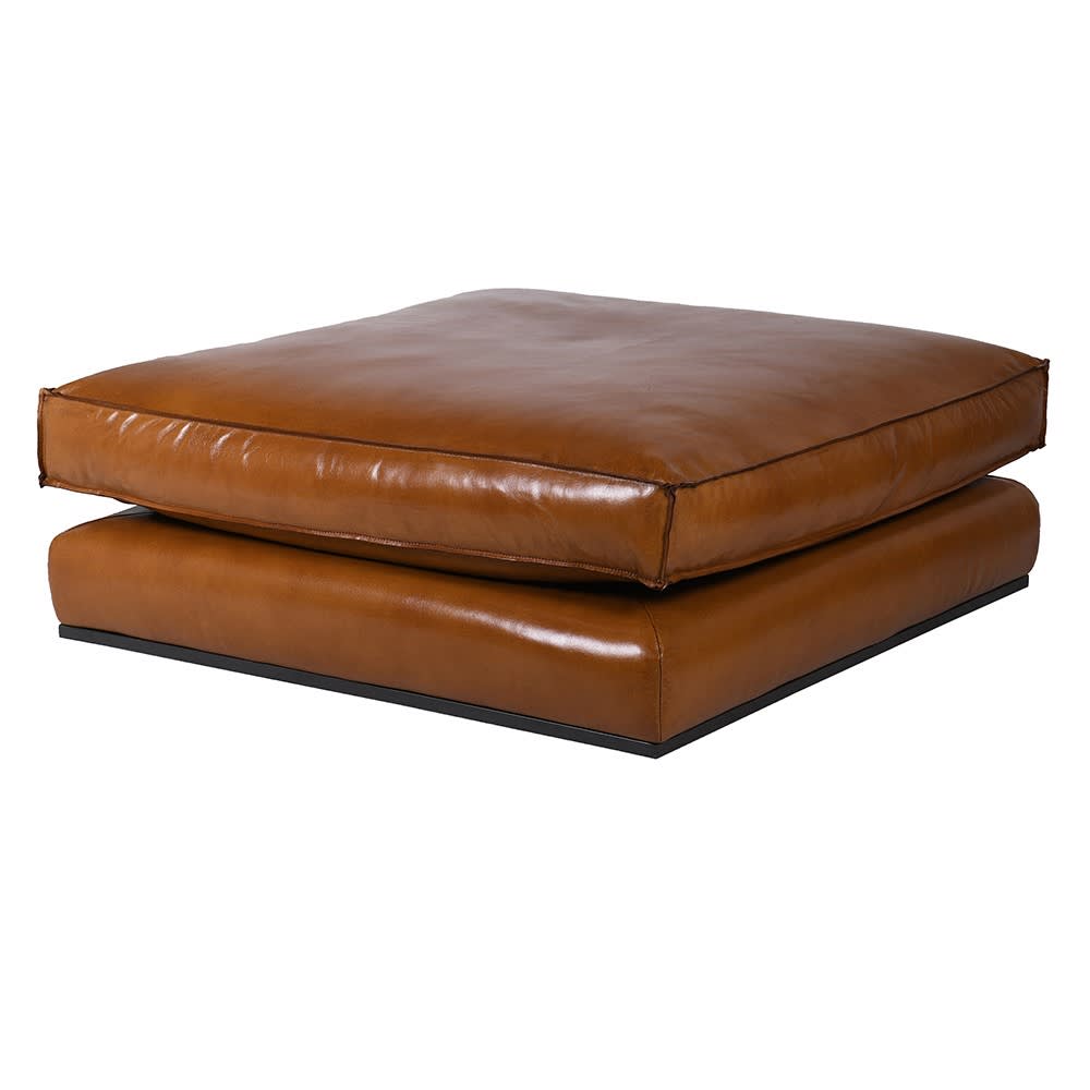 Vintage Leather Pouffe