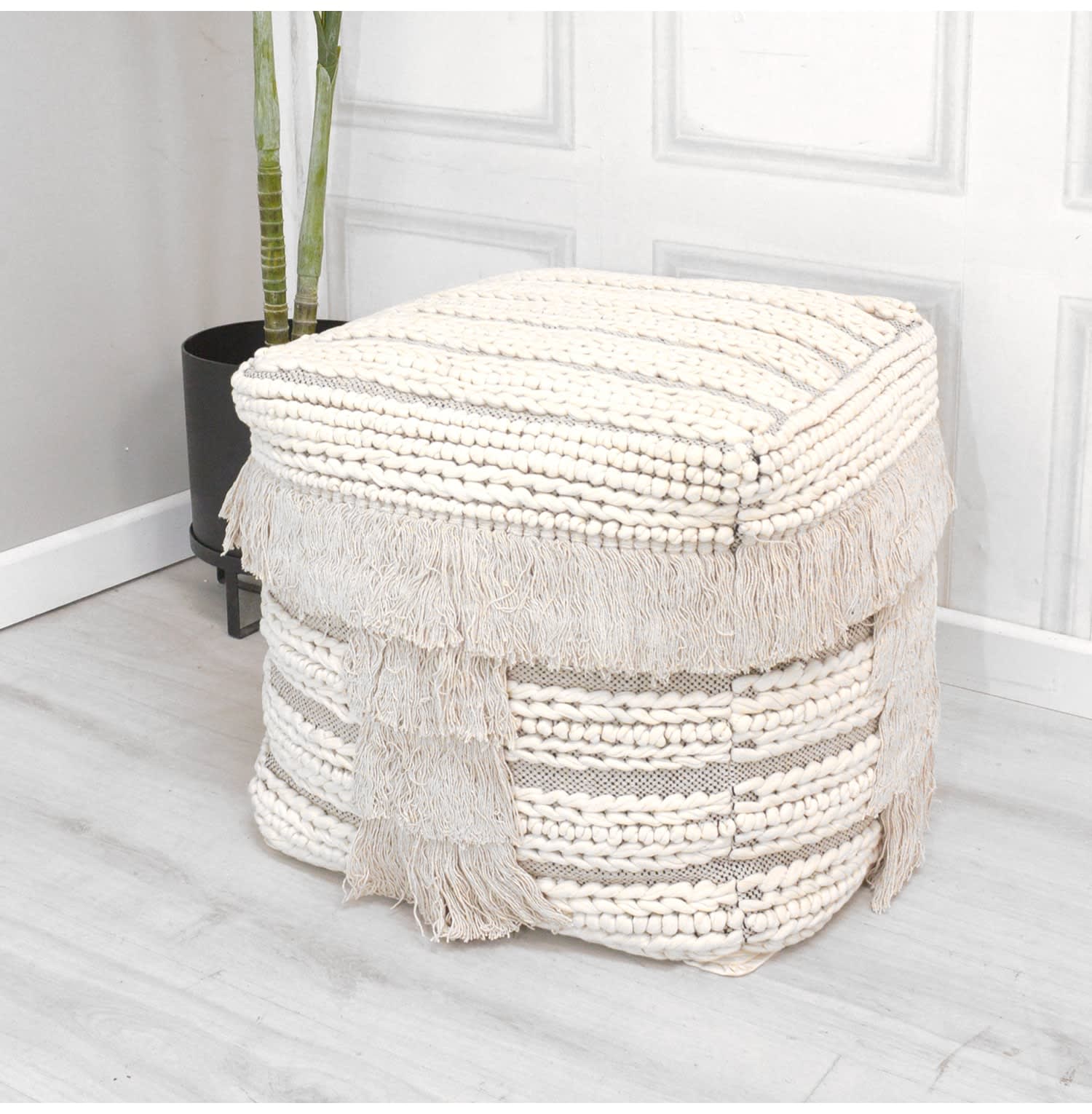 Cotton Braided Pouf