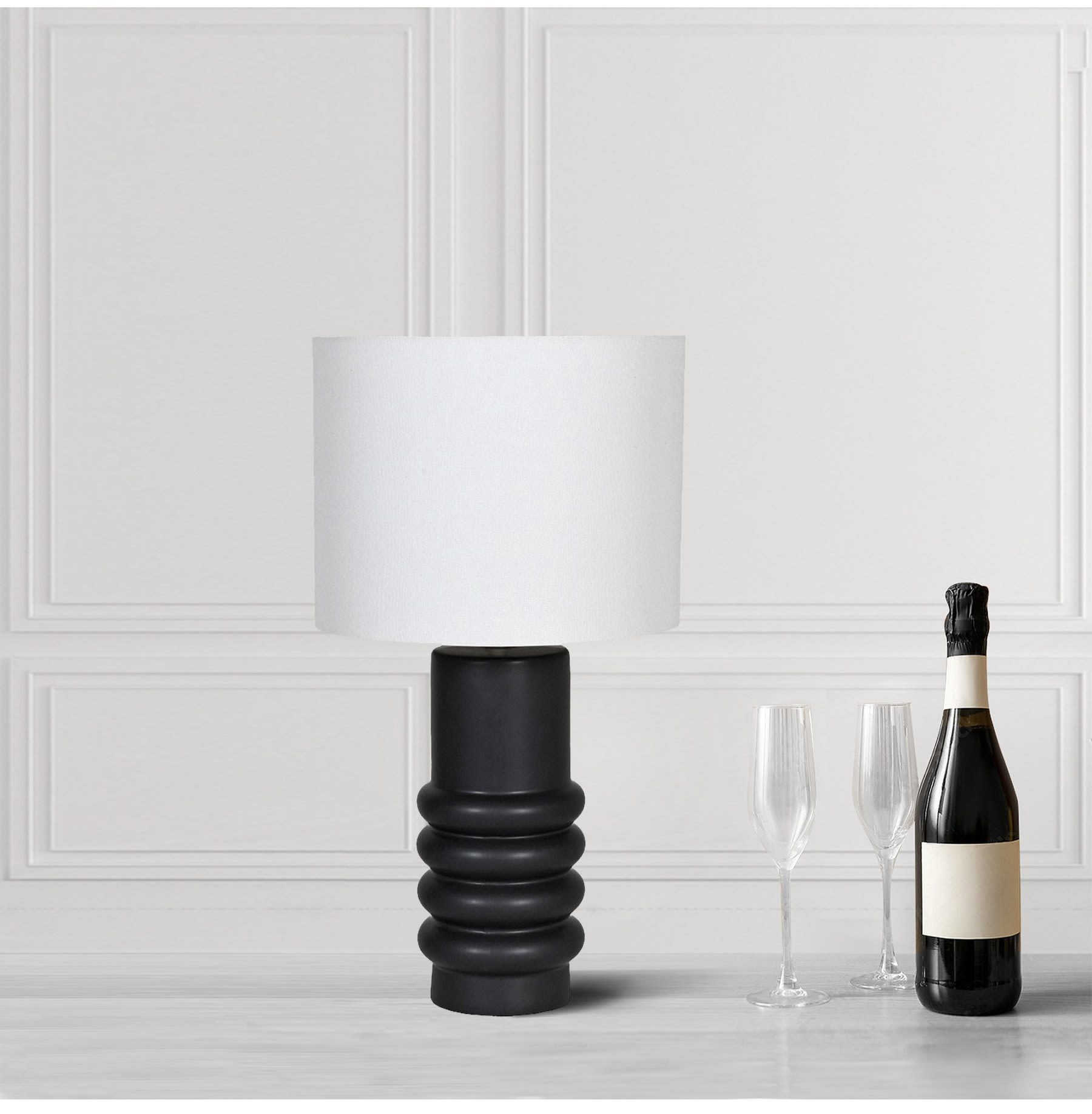 Black Ringed Table Lamp