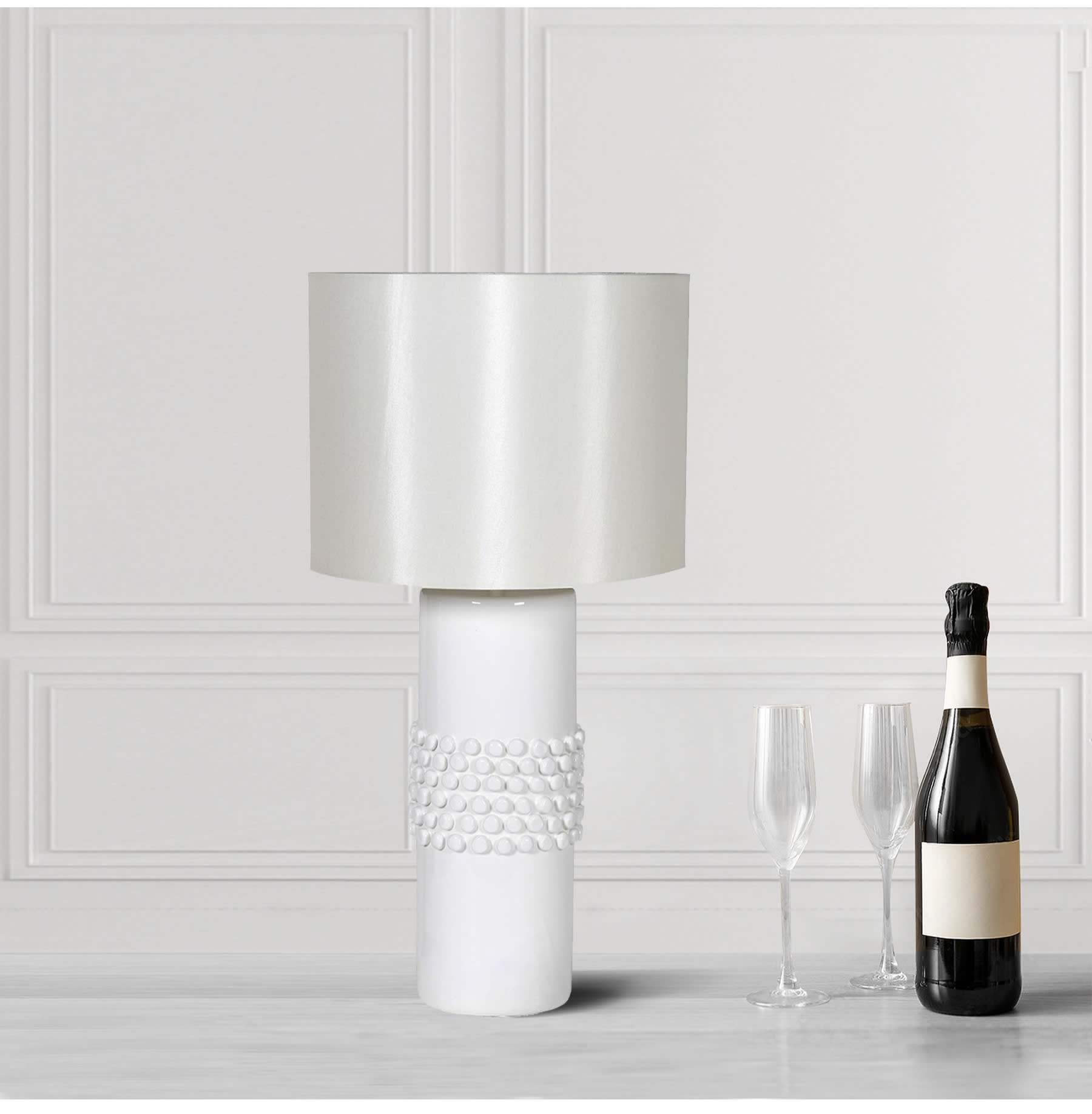 White Bobble Tall Table Lamp