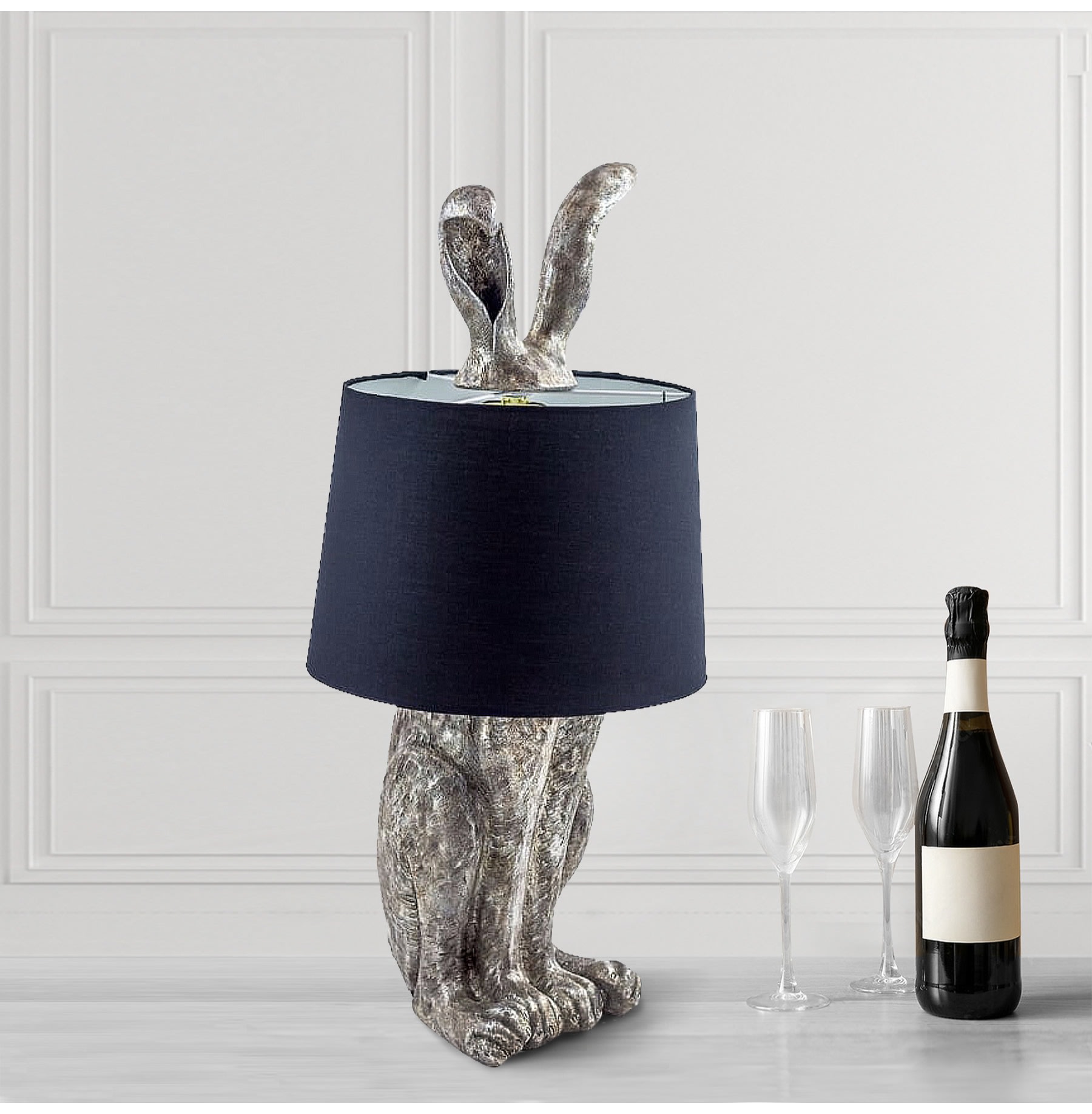 Silver Rabbit Table Lamp