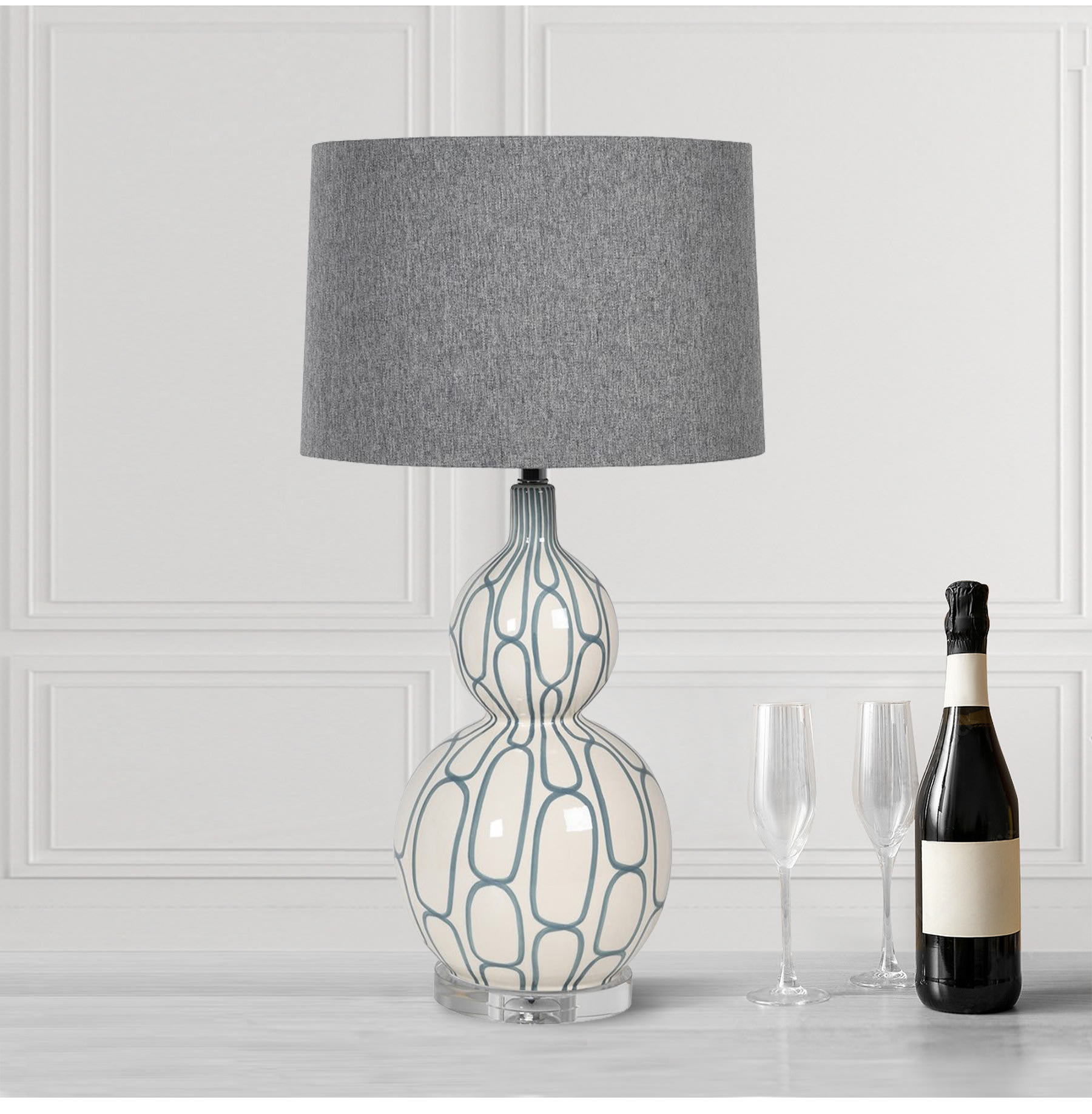 White Grey Bubble Table Lamp