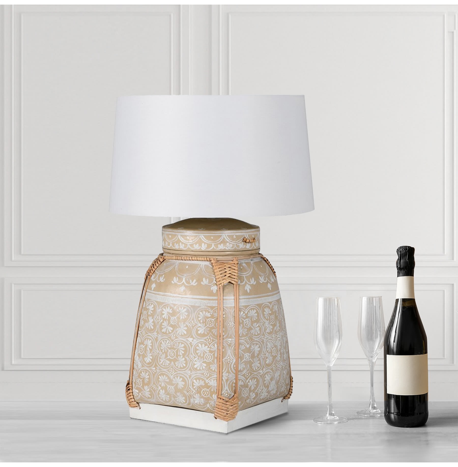 Patterned Sand Table Lamp
