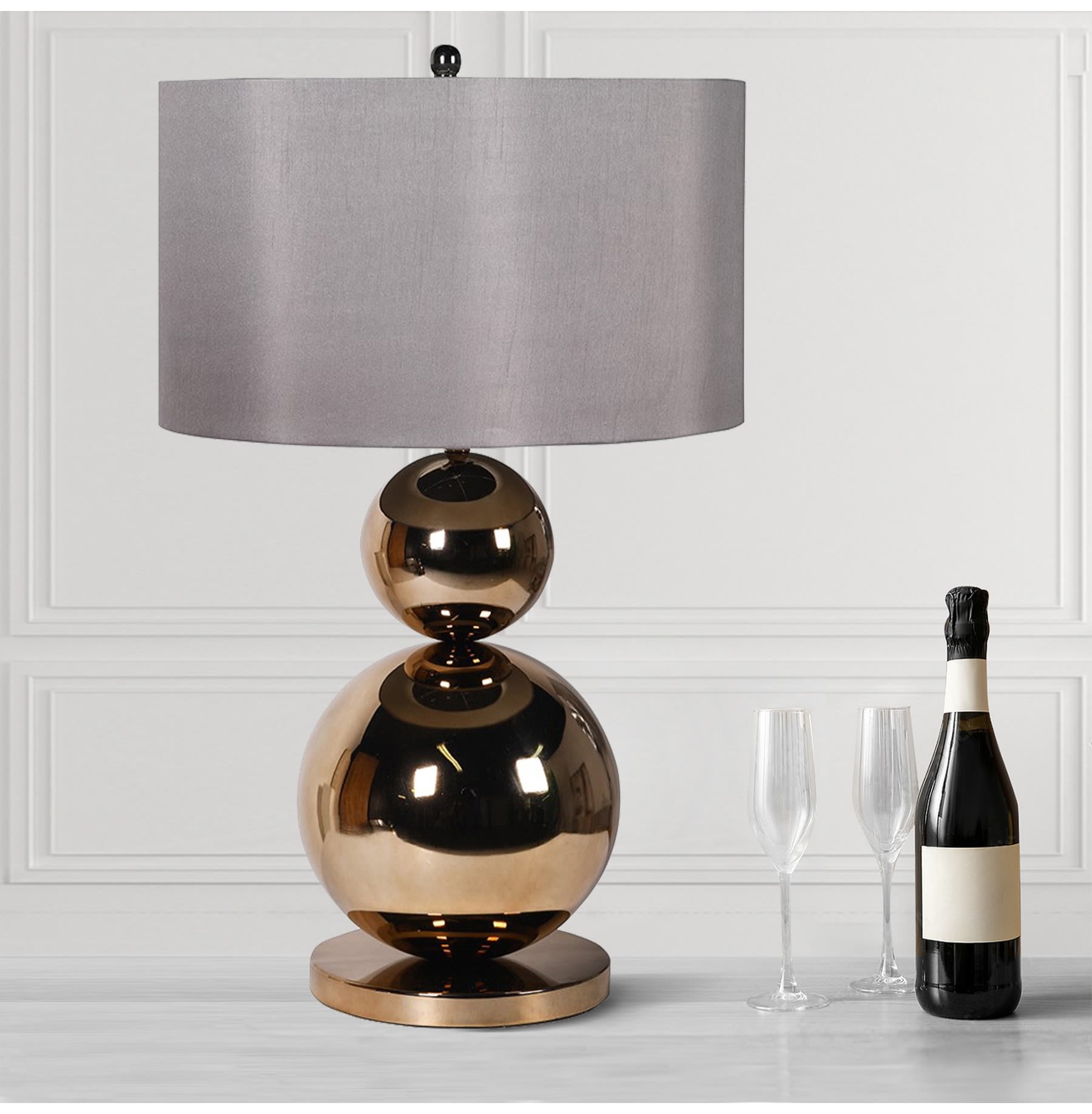 Bronze Effect Sphere Table Lamp