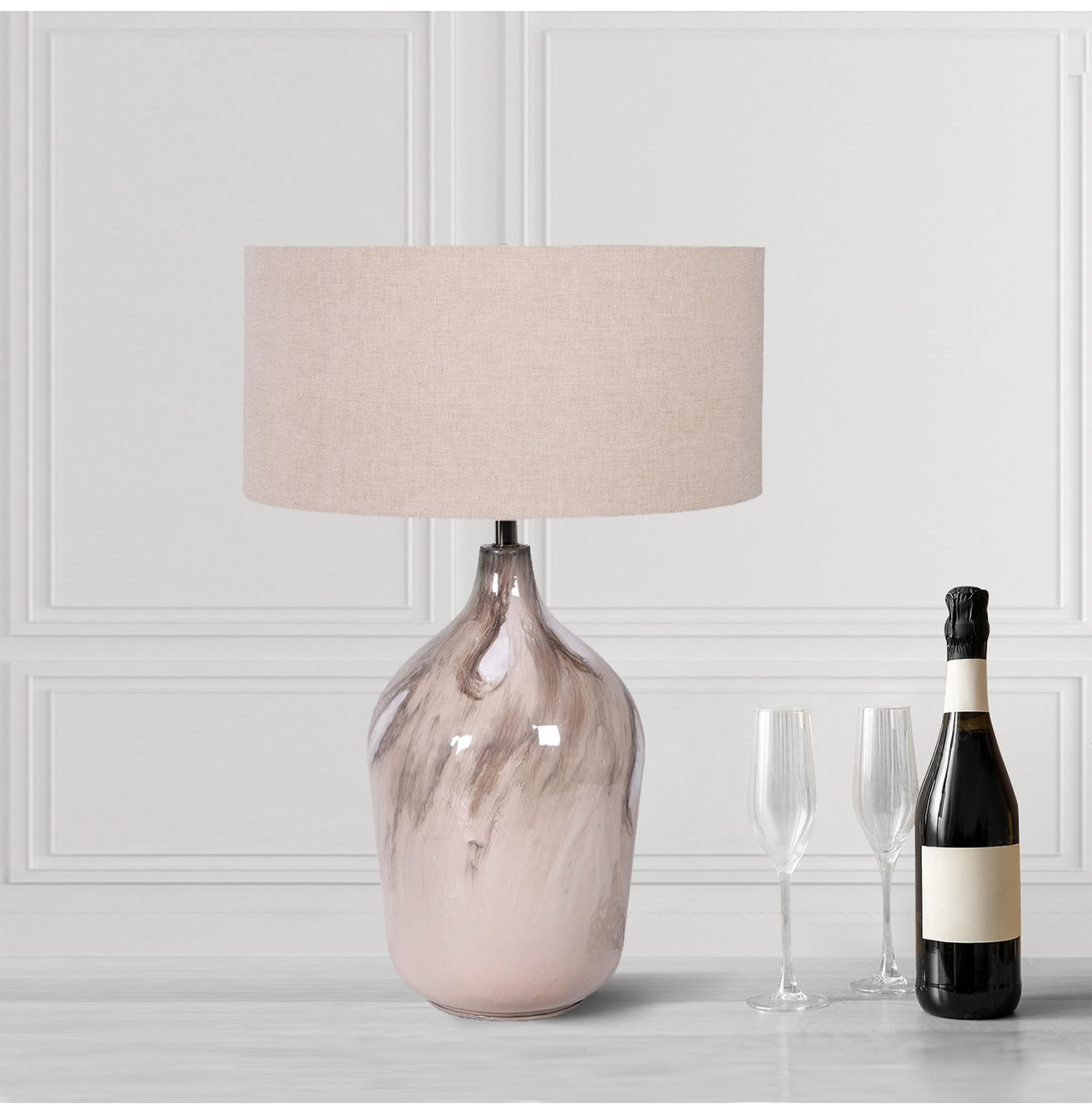 Beige Swirl Table Lamp