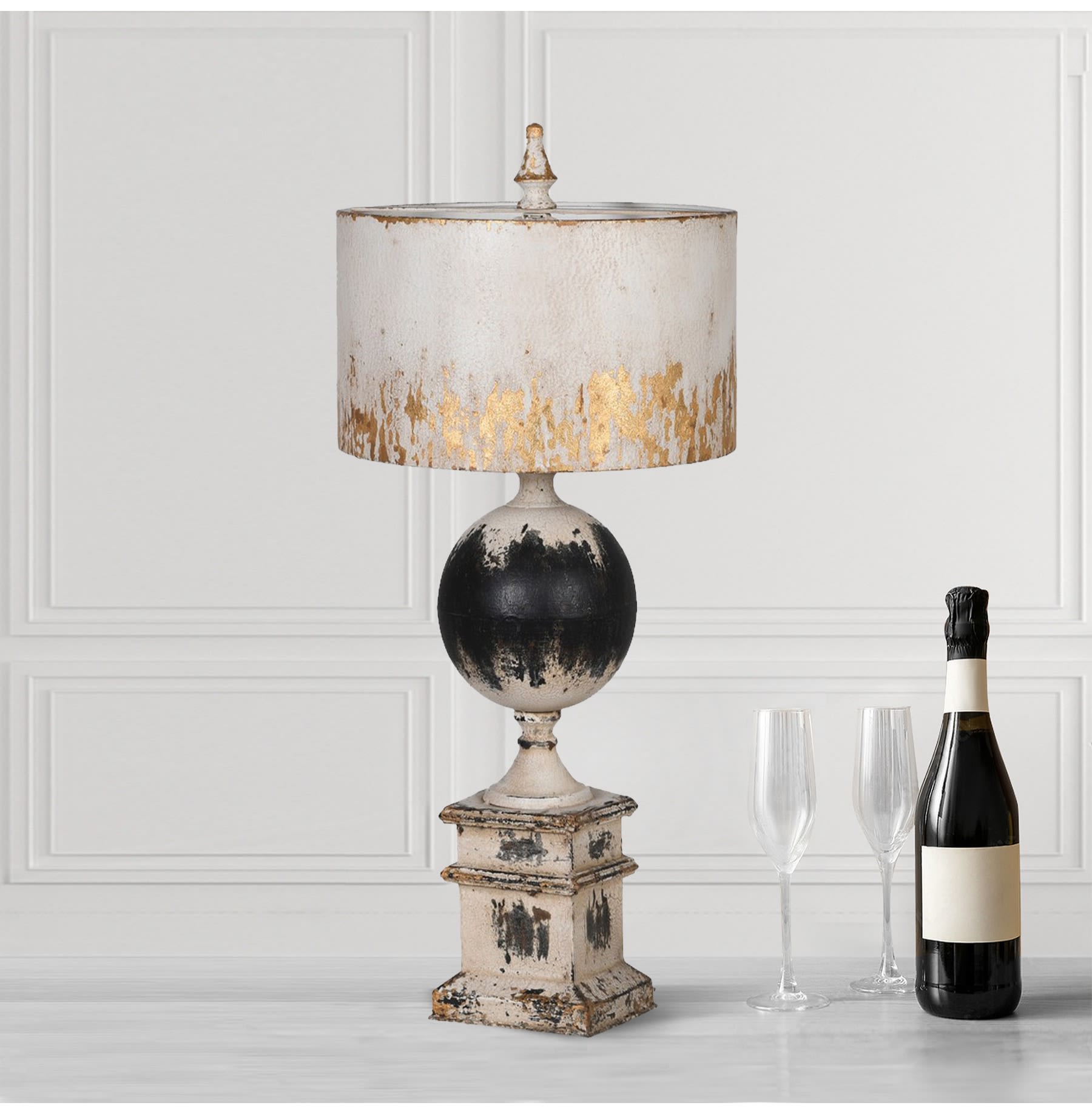 Heavily Distressed Metal Table Lamp