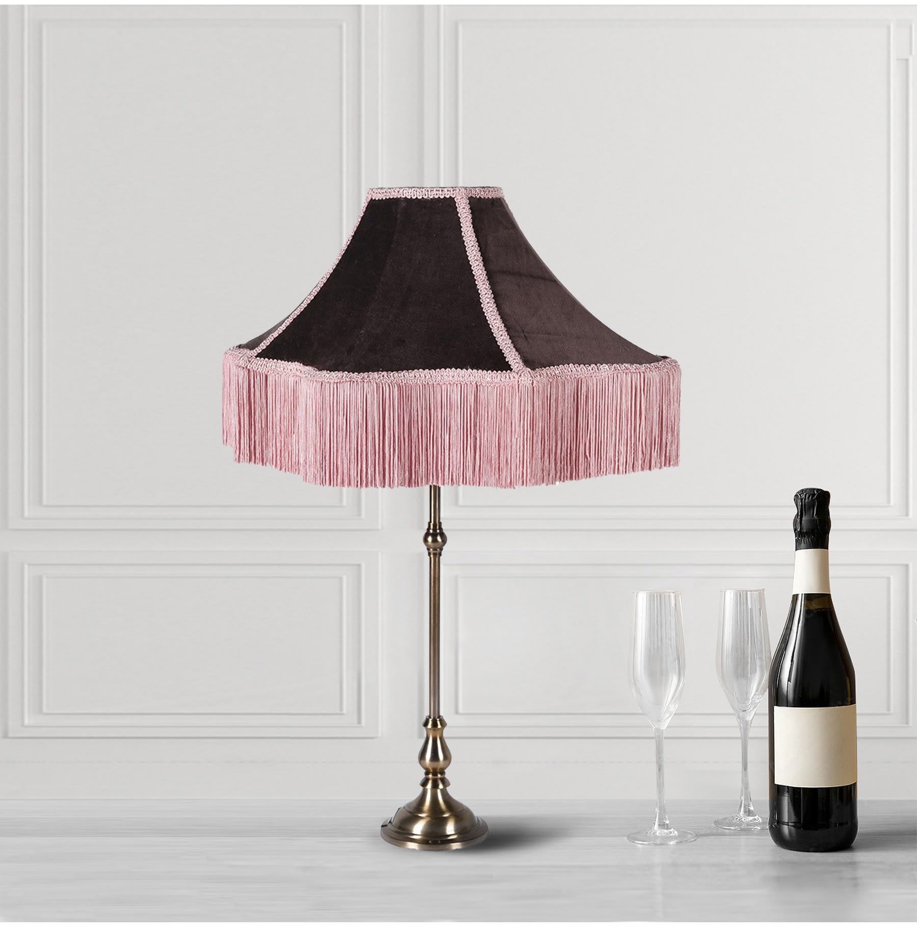 Evelyn Pink Fringed Table Lamp