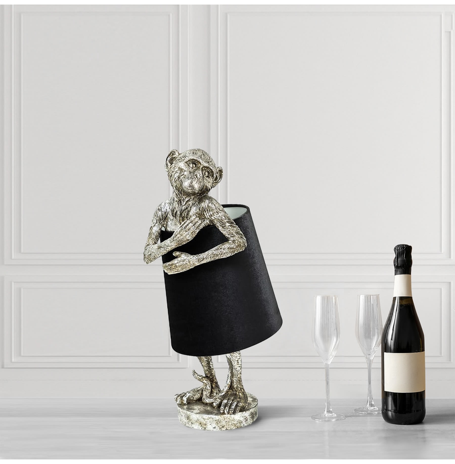 Silver Cheeky Monkey Table Lamp