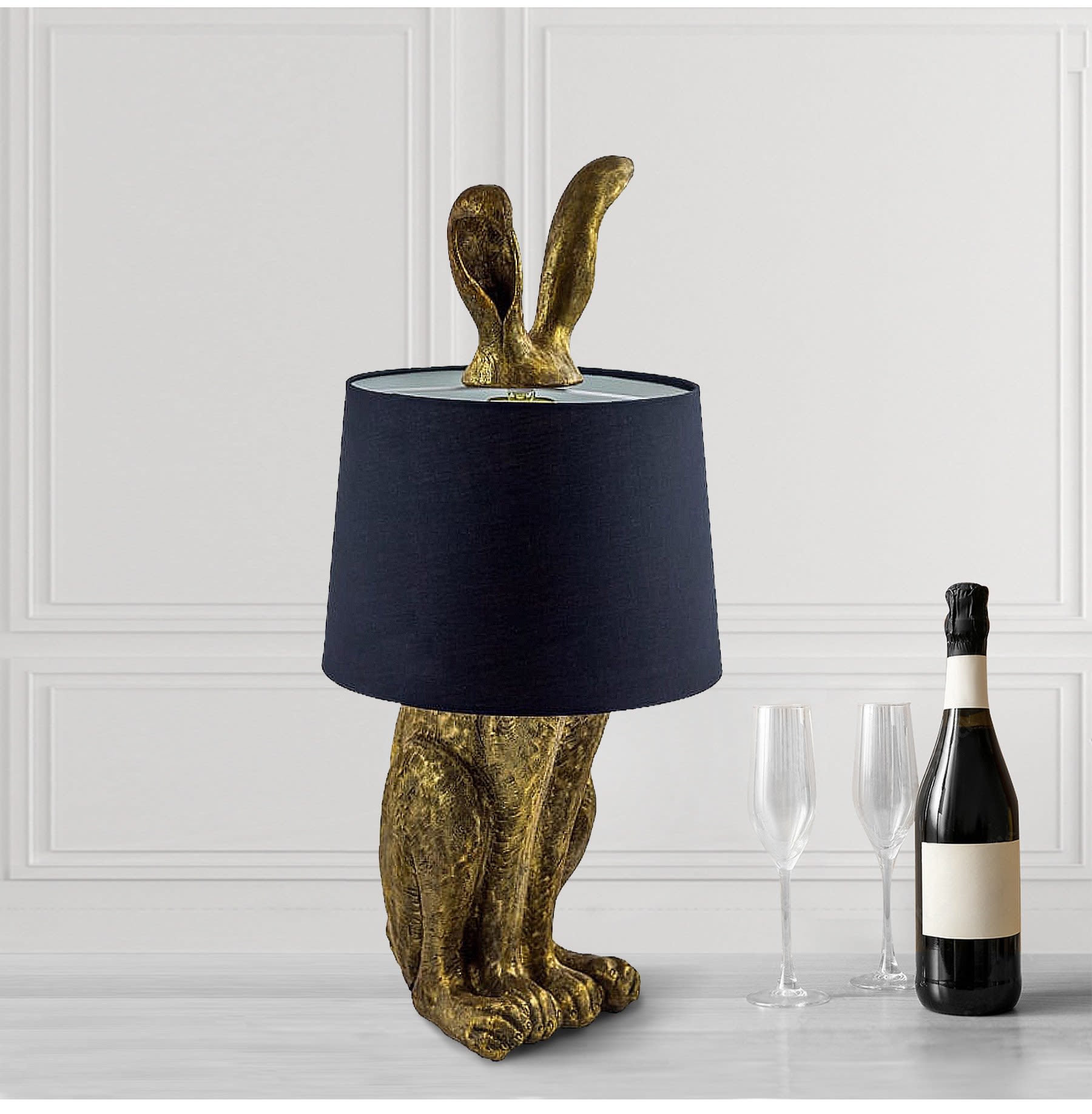 Gold Rabbit Table Lamp