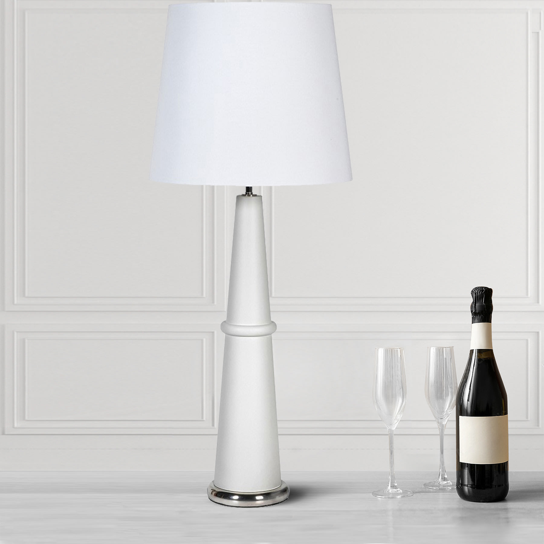 Tapered White Table Lamp