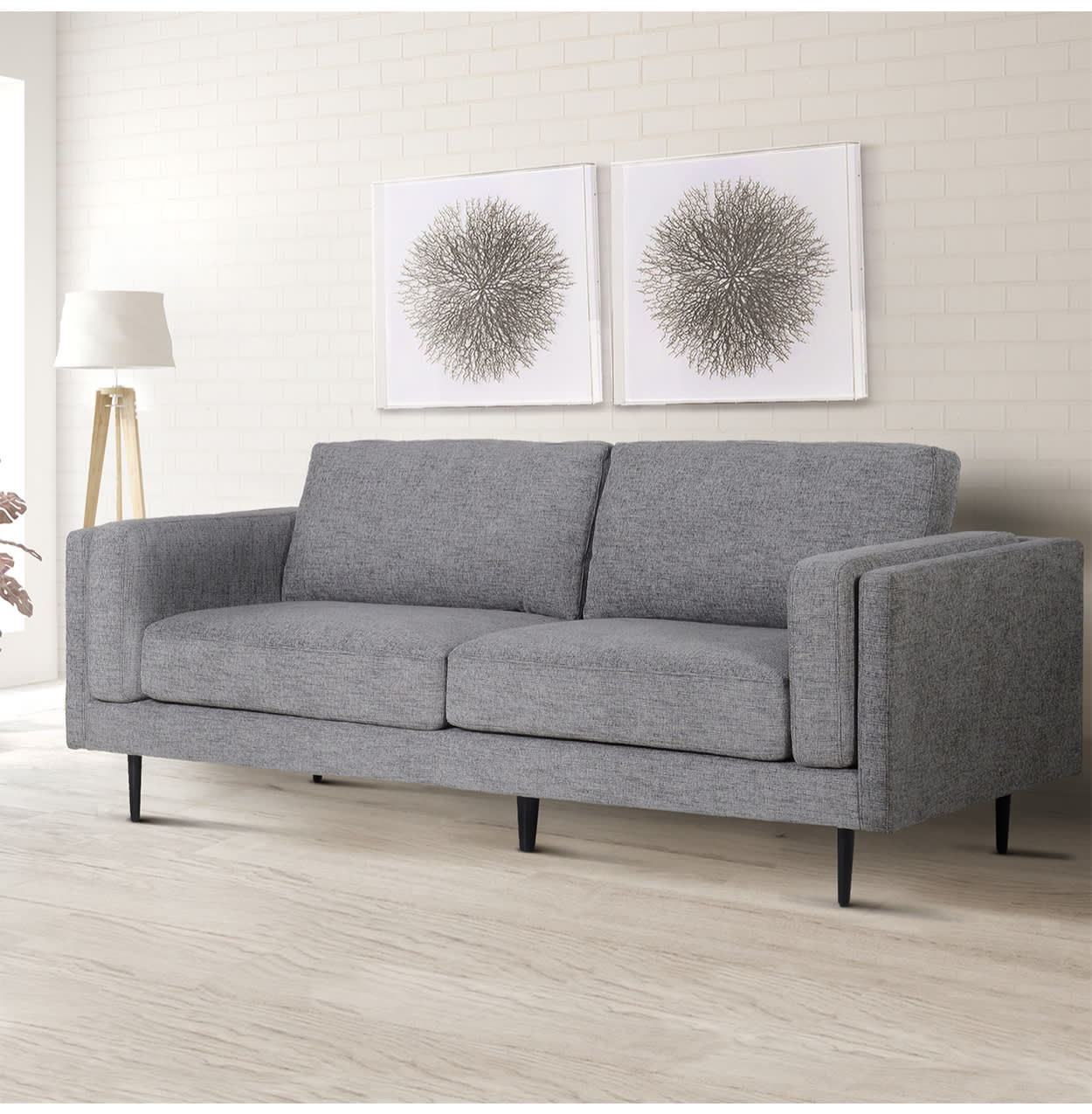 Textured Grey Chenille 2 or 3 Seater Sofa