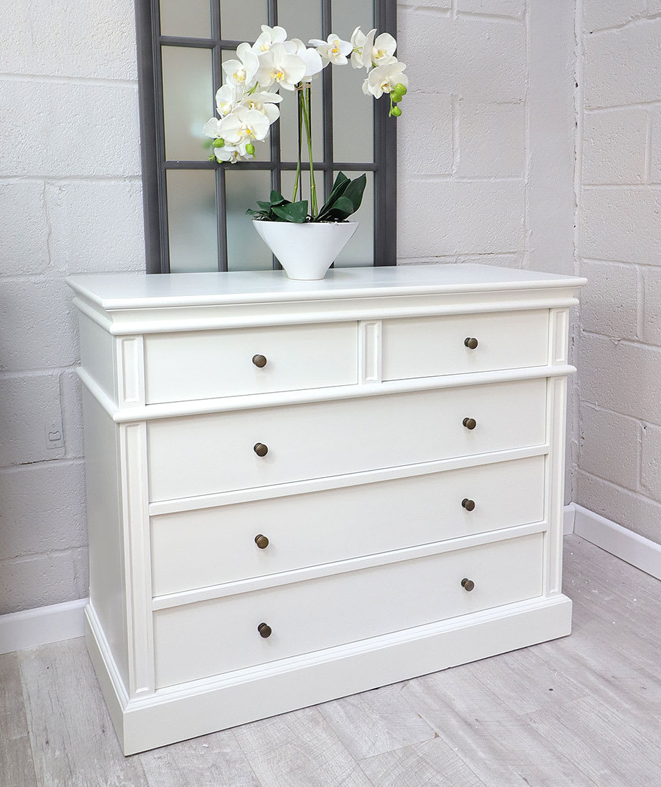 Portobello Warm White 5 Drawer Chest