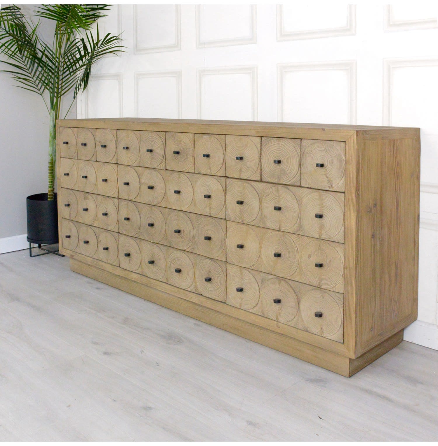 Reclaimed Pine Wooden Multi Drawer Large Sideboard