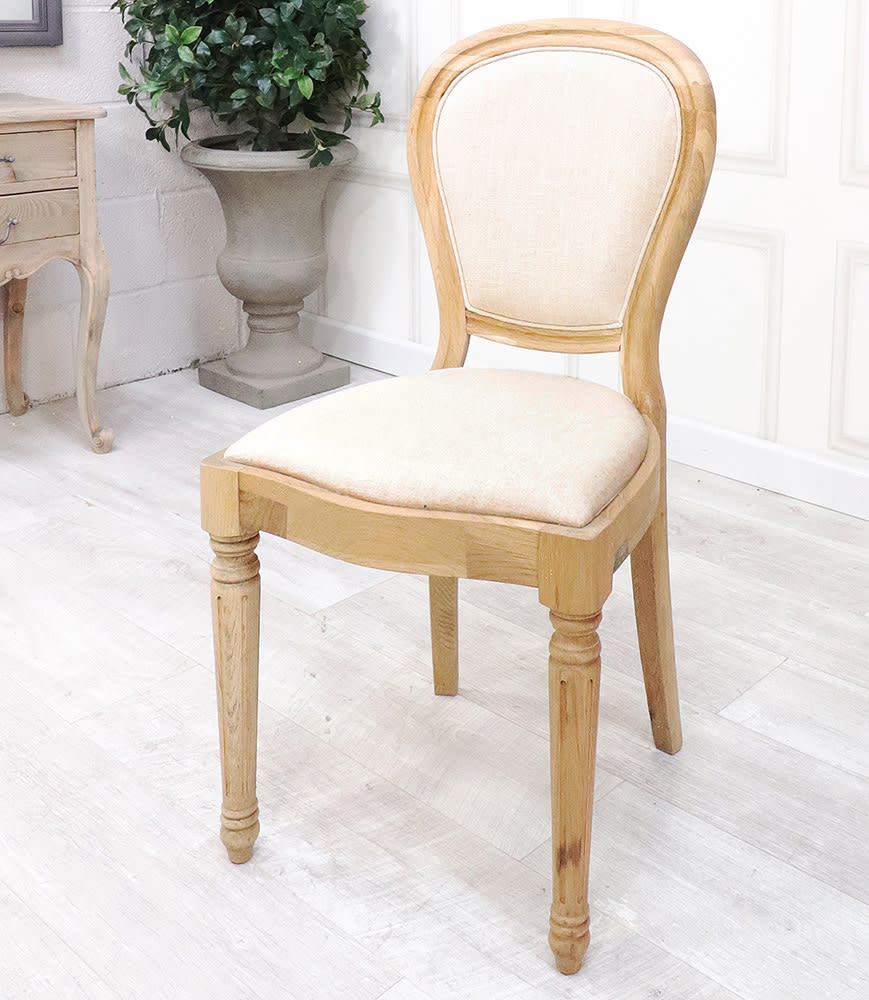 French Style Oak Round Back Dining Chair