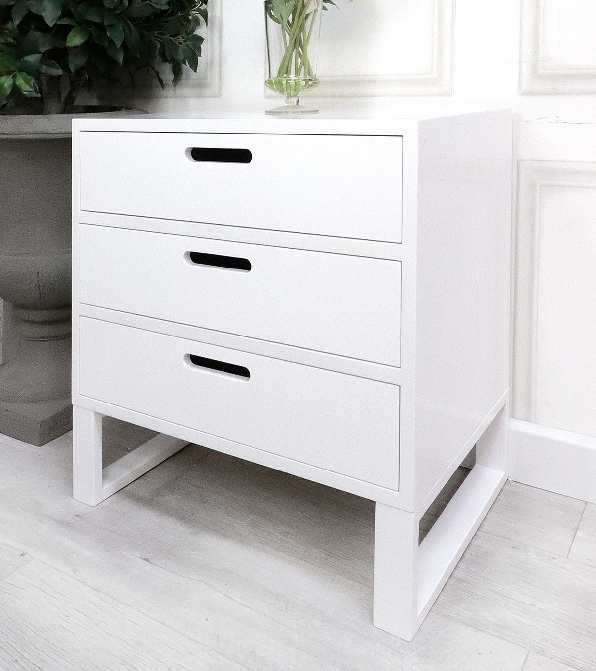 High Gloss White Bedside Table (2 Available)